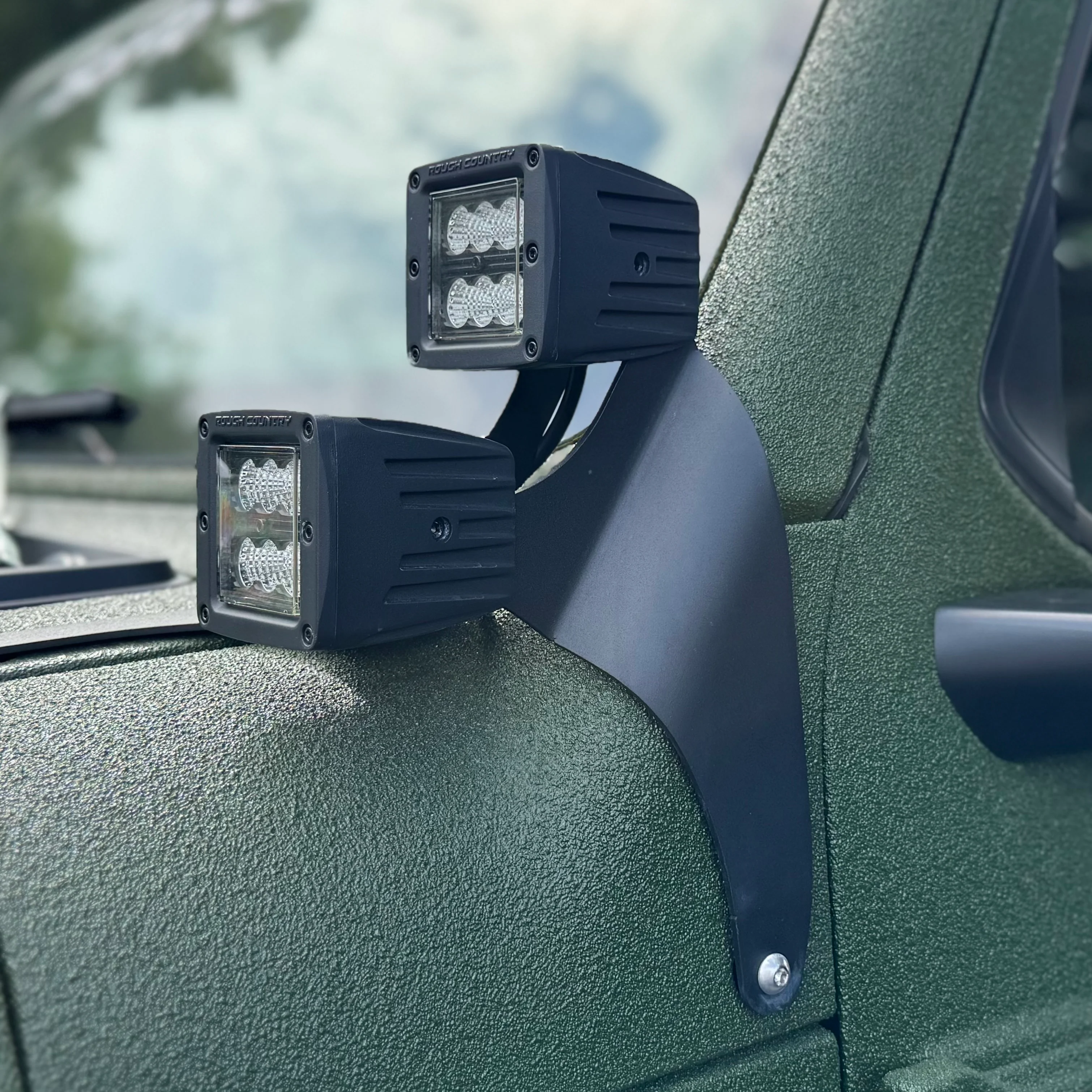 Jeep A Pillar Double Stack Aluminum Cube Light Brackets ( Wrangler / Gladiator ) 2018-2026