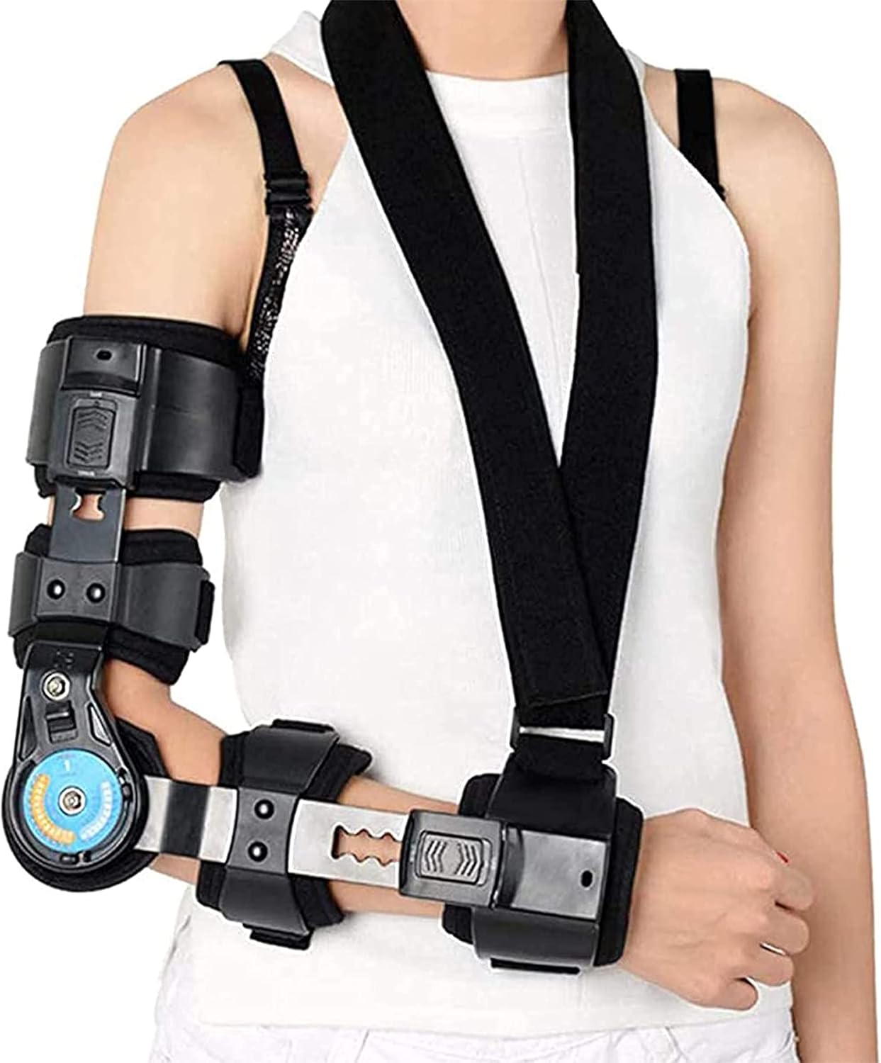 Hinged Elbow Brace Cubital Tunnel Syndrome Elbow Brace Hyperextended Elbow Olecranon Bursitis ​Prevention ​Injury Recovery Support ​After Surgery Adjustable Post Op Elbow Brace,Right