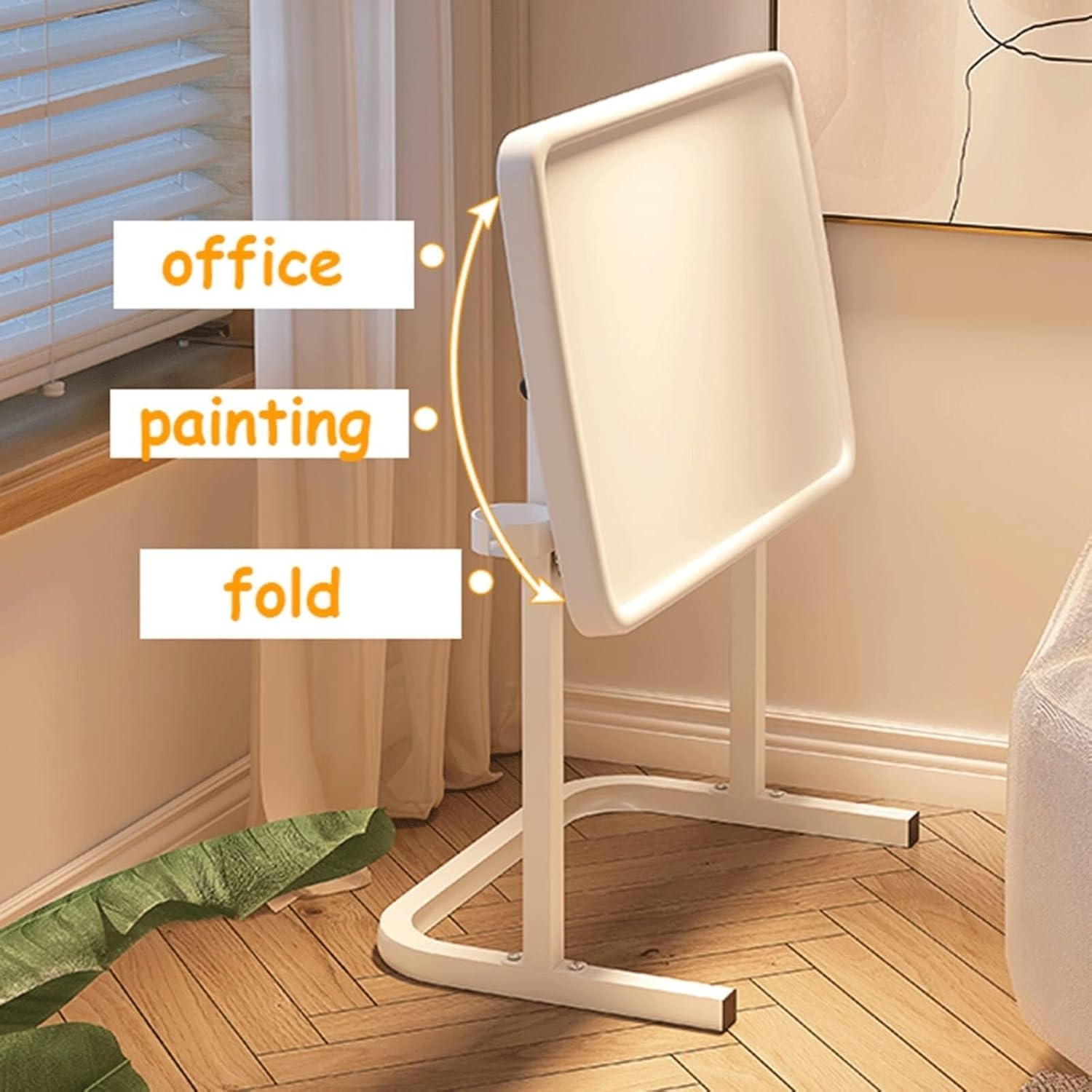 Foldable Over Bed Table, Height Adjustable Bedside Laptop Table Mobile Desk Sofa End Table for Hospital Nursing Reading Eating