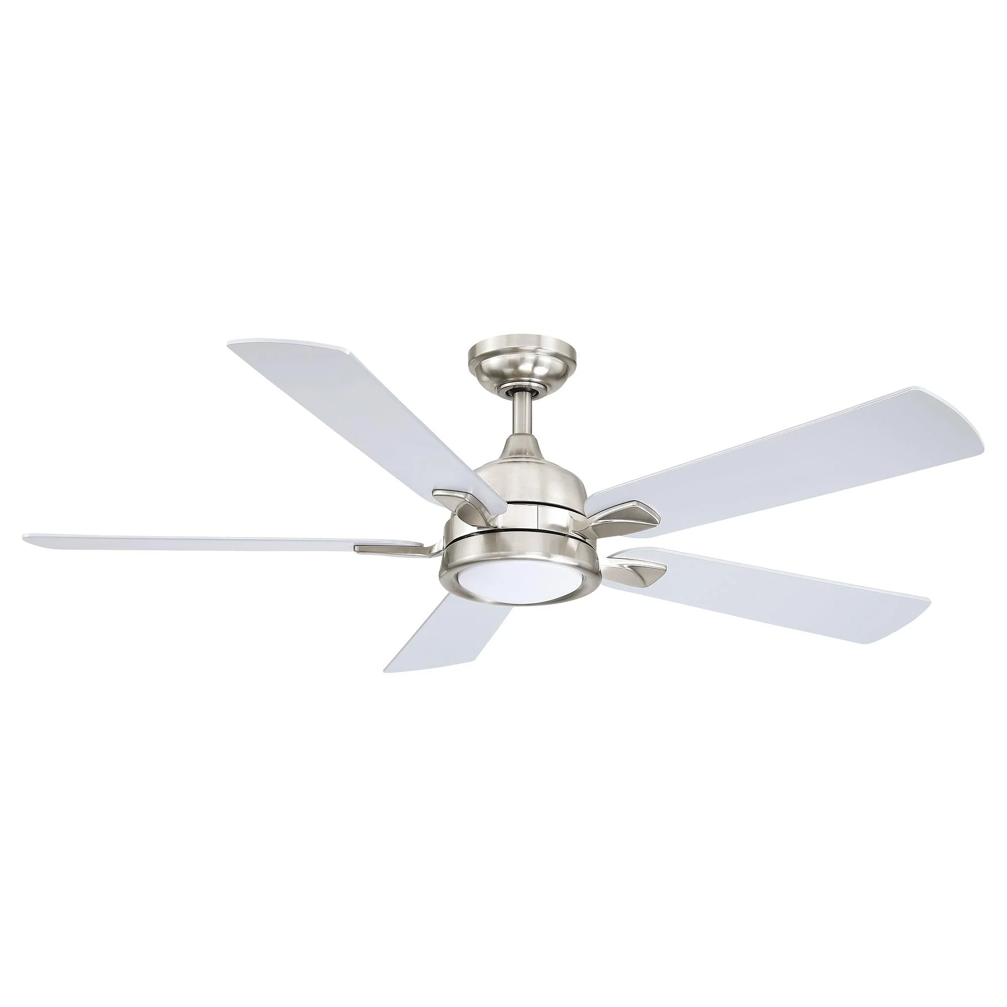Parrot Uncle 52-Inch Tata Nagar Industrial Brush Nickel Downrod Mount Reversible Ceiling Fan with Lighting and Remote Control (BBLAB017A0)