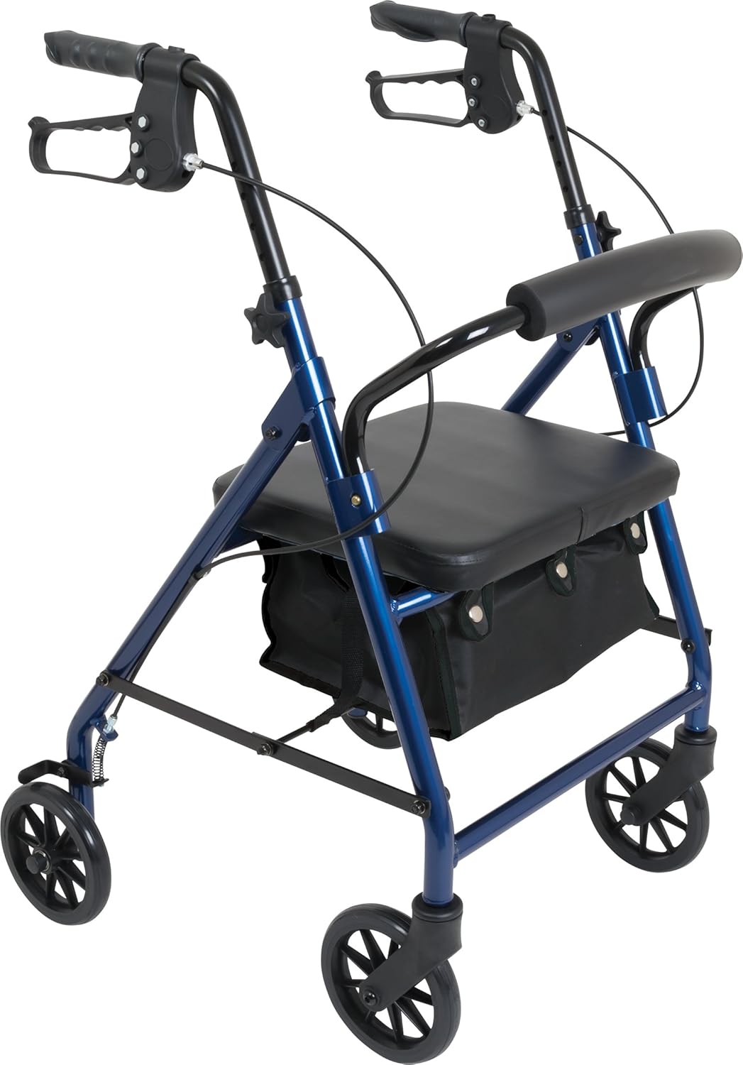 Probasics Junior Aluminum Rollator with 6 Inch Wheels, 250 Pound Weight Capacity, Blue