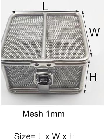 304 Stainless Steel Sterilization Basket with Lid - Metal Lab Tray, Perforated Mesh Instrument Holder for Hospitals & Clinics - Durable, Easy-Clean Design
