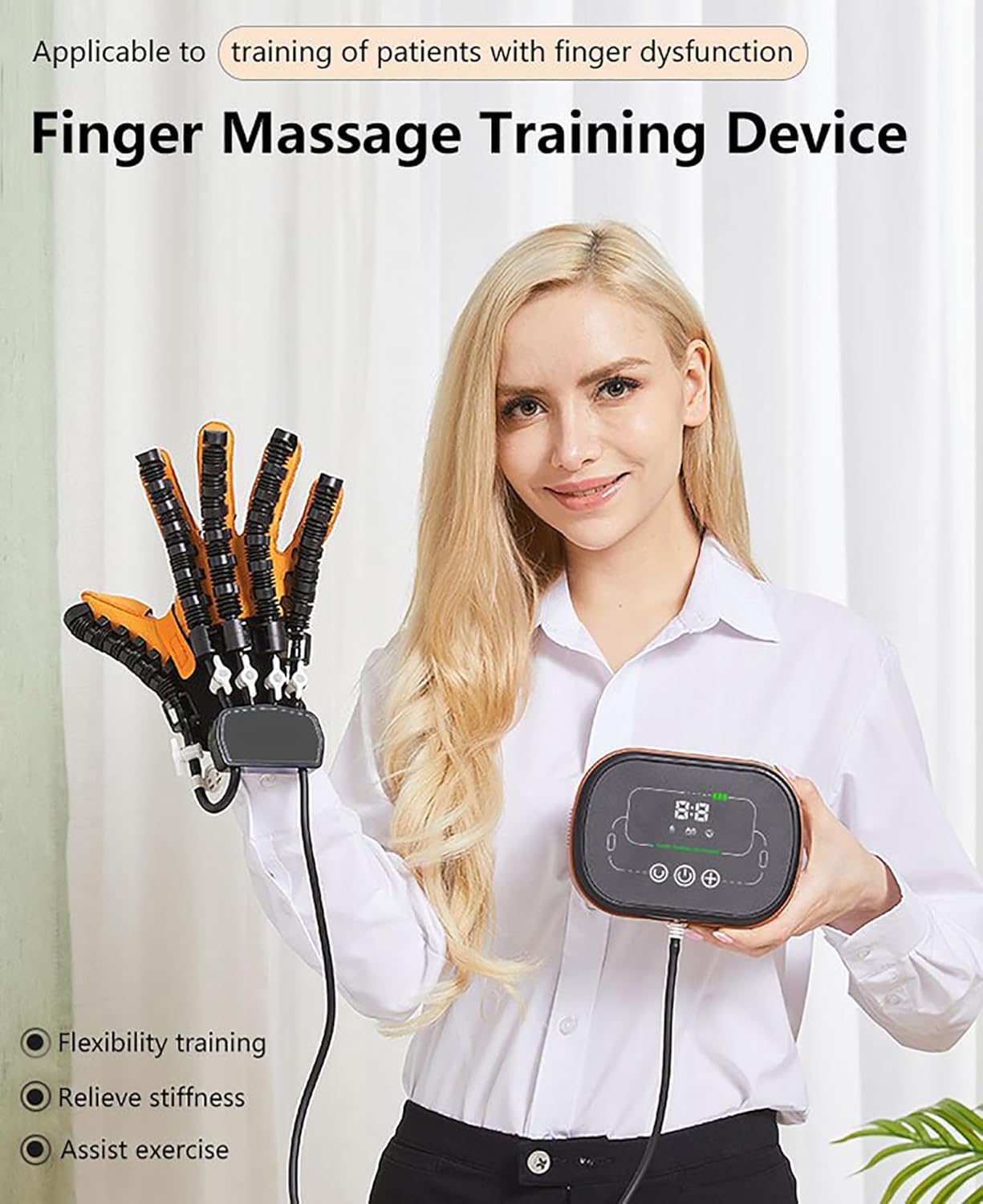 2025 Upgrade Rehabilitation Robot Gloves, Stroke Recovery Equipment, Three Levels Adjustable Heating Function, for Relieve Muscle Tension