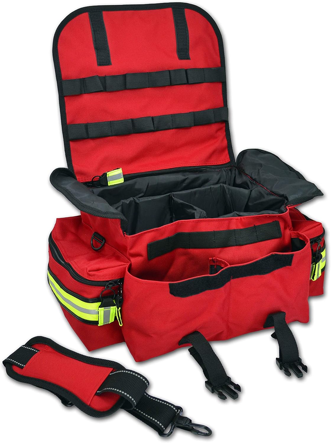Lightning X Small First Responder EMT EMS Trauma Bag Stocked First Aid Fill Kit B (Red)