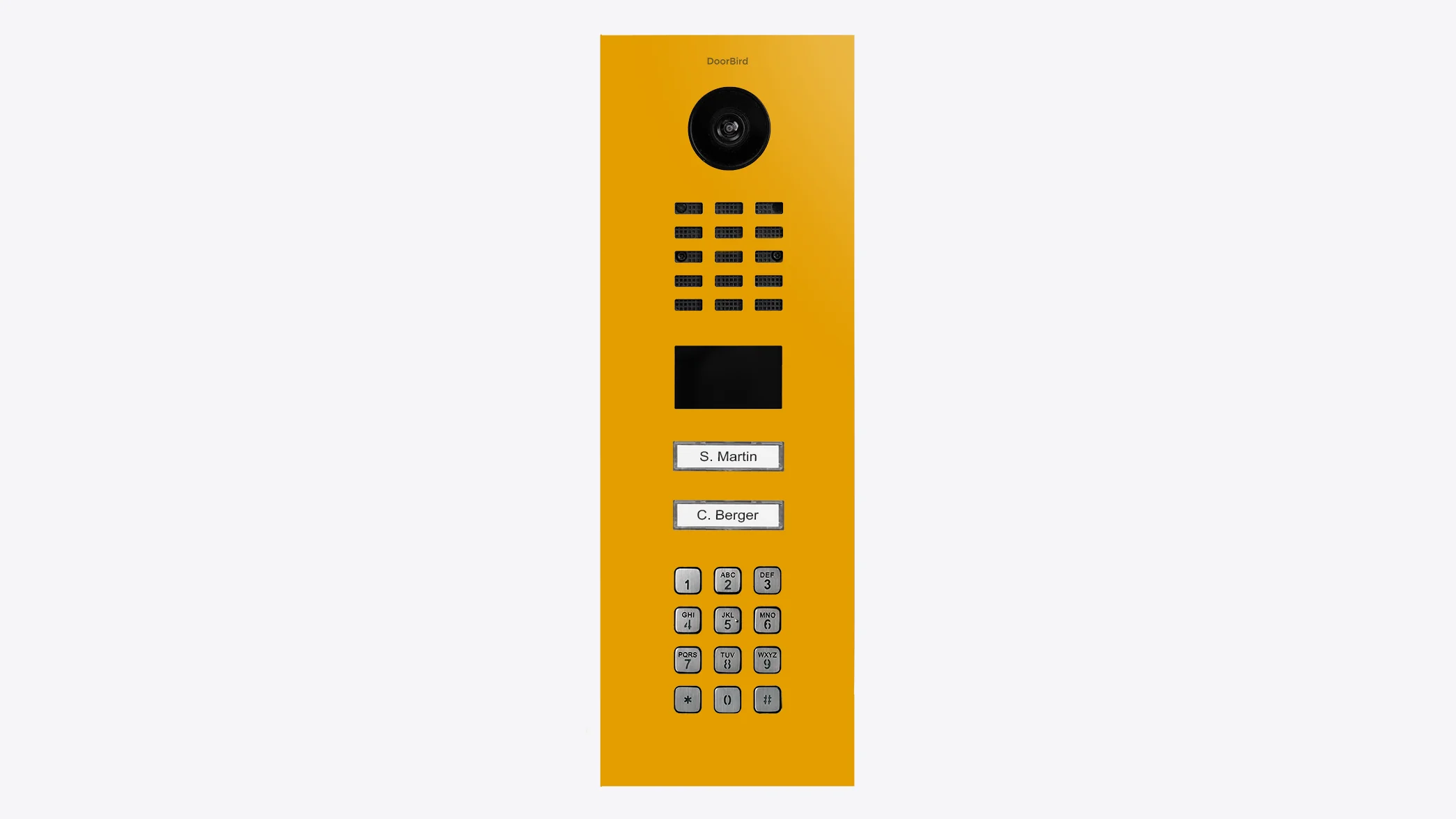 DoorBird D2102KV IP Video Door Station, 2 Call Button in Golden Yellow, RAL 1004