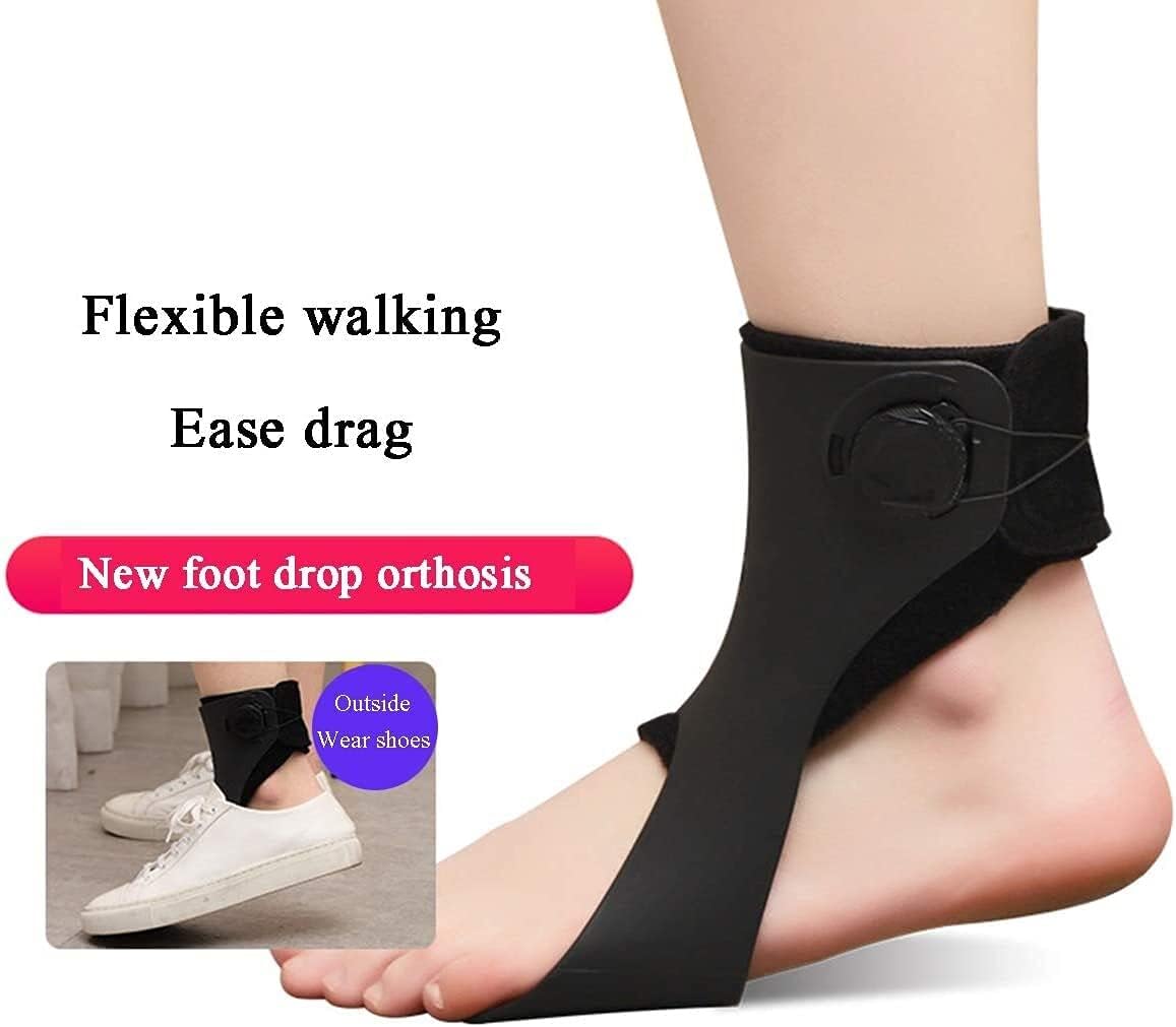 Foot Drop orthosis Foot Drop Foot Varus Orthosis Hemiplegic Ankle Brace Use Ankle Sprain to Relieve Arthritis Pain Stroke Rehabilitation Training Equipment (Color : Right, Size : L)