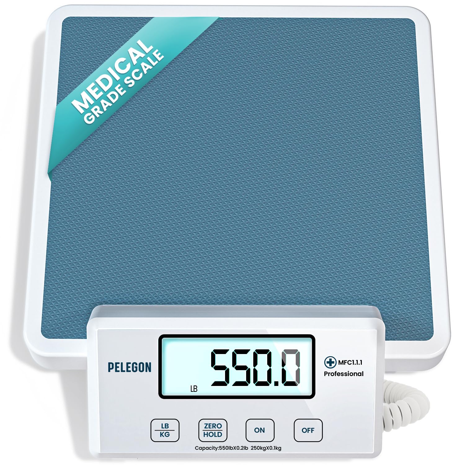 Medical Scale (550 lb) Medical Grade Scales for Body Weight - Portable, Smart Scale, 4 Sensors, Remote Display, 12