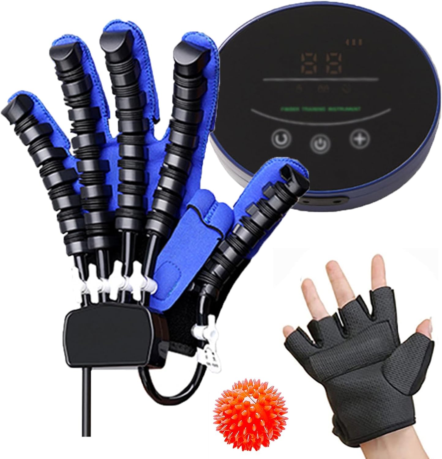 Rehabilitation Robot Gloves, Finger Training Rehabilitation Orthotics, with Single Finger Training and Mirror Mode, Long-Term Relief of Finger Stiffness,spasms