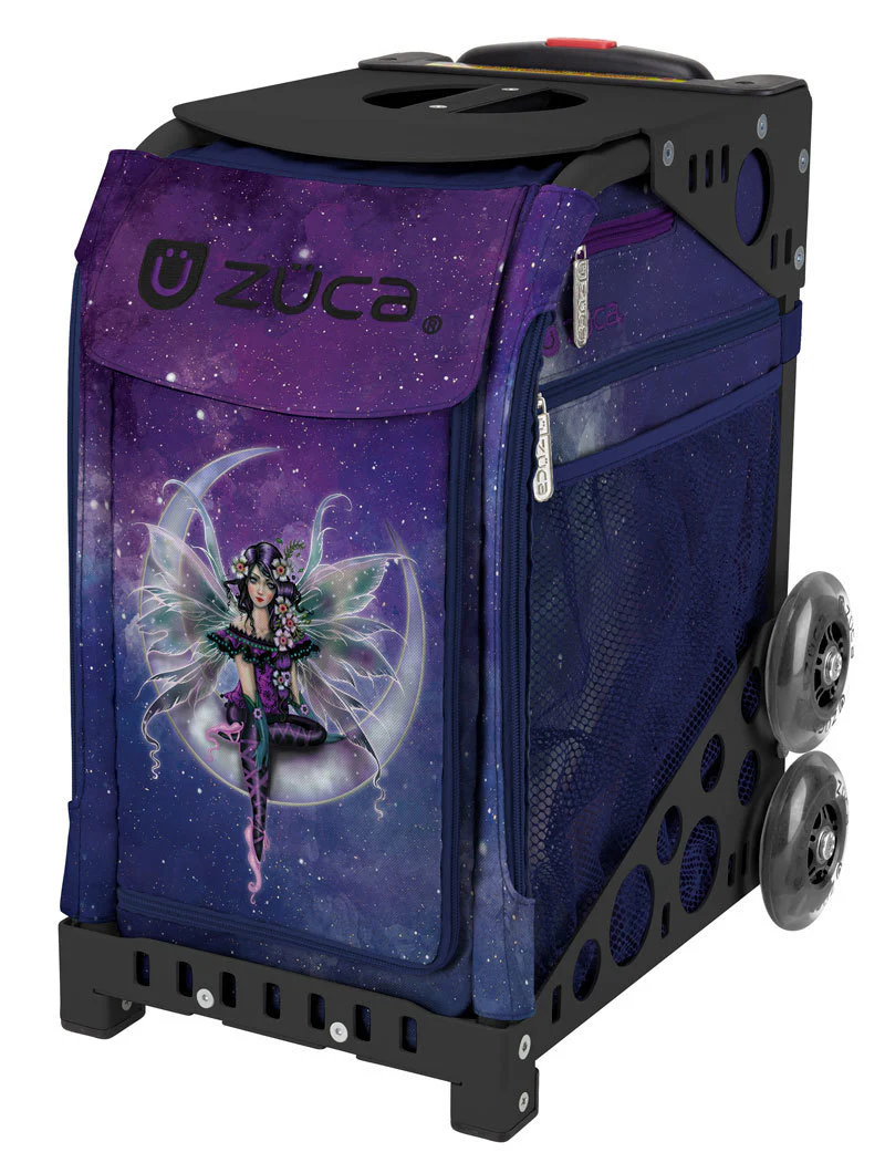 Zuca Fairy Dust Sport Insert Bag and Black Frame with Flashing Wheels