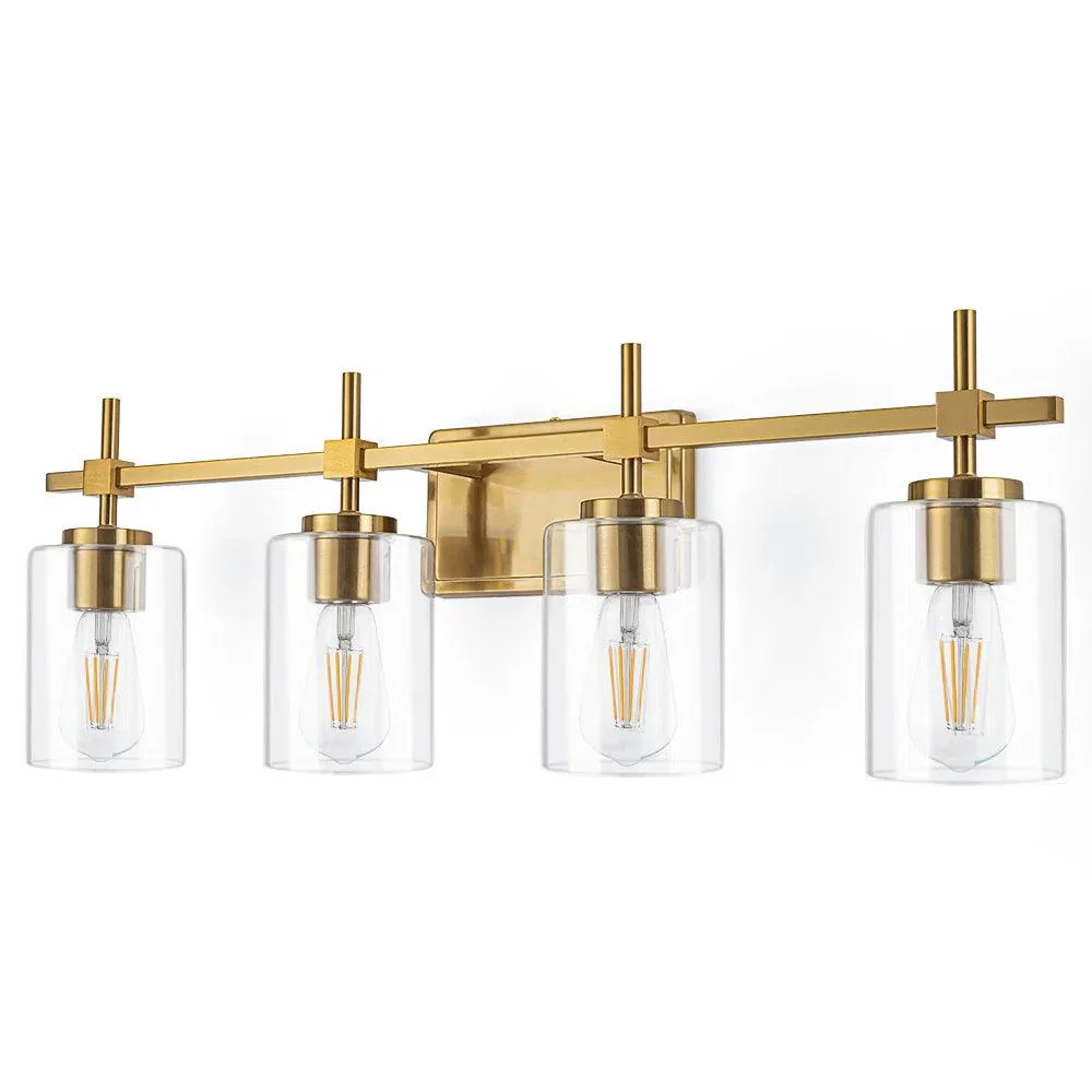 Parrot Uncle Jasper Modern Clear 4-Light Bathroom Vanity Light