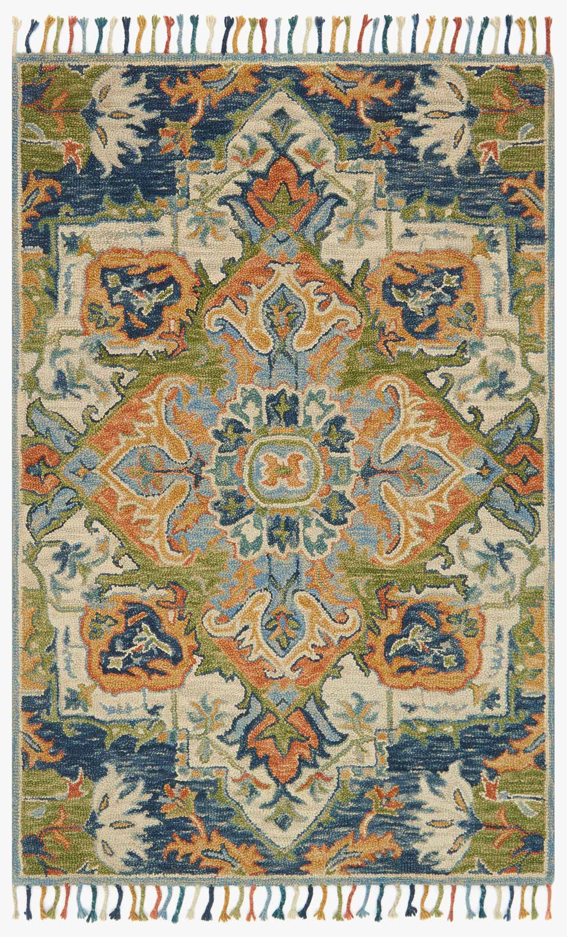 Loloi Zharah Collection - Transitional Hooked Rug in Blue (ZR-11)