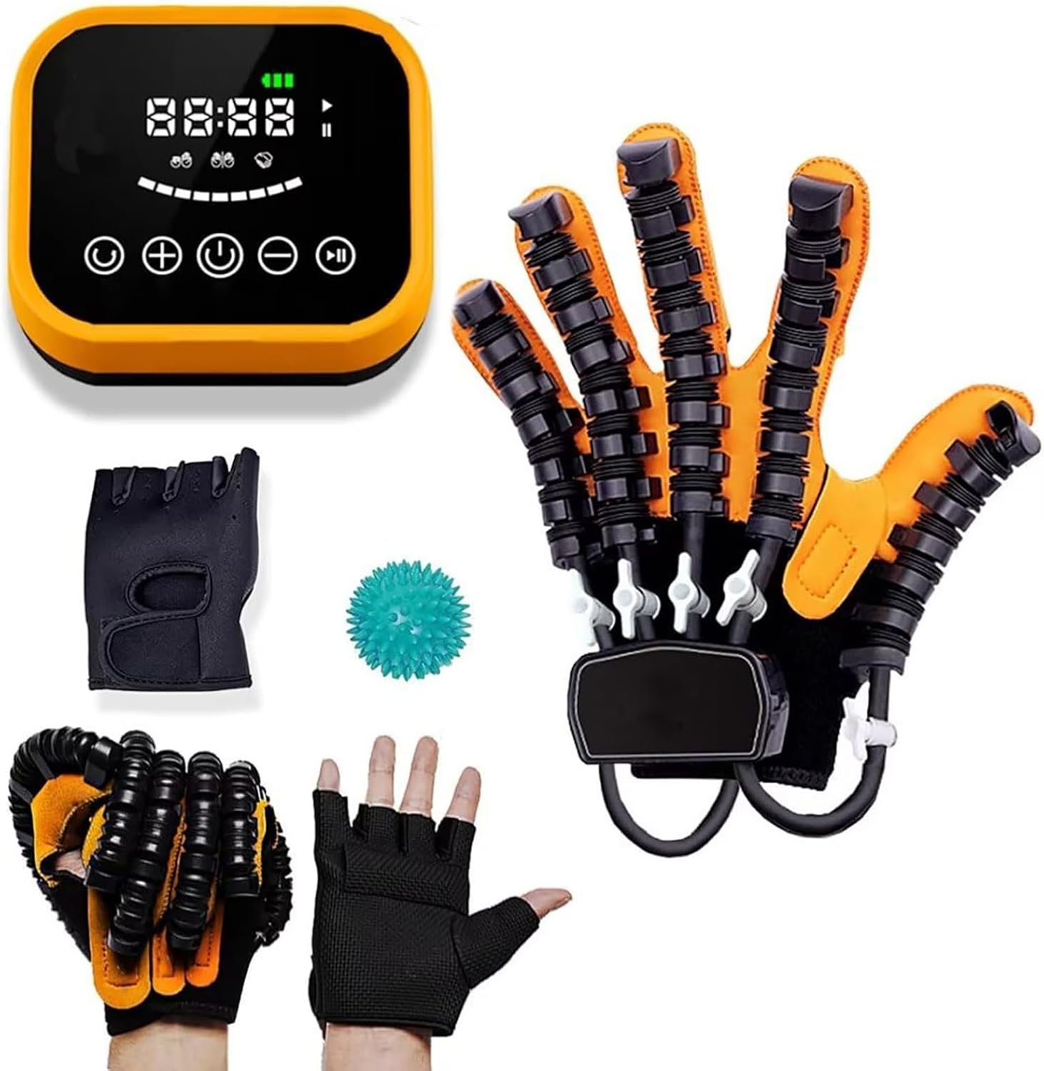 Rehabilitation Robot Gloves, Multi-Modal Rehabilitation Training Gloves, Portable Hemiplegia Finger Rehabilitation Trainer, Finger Splint for Hand Rehabilitation(A,Left Hand L)