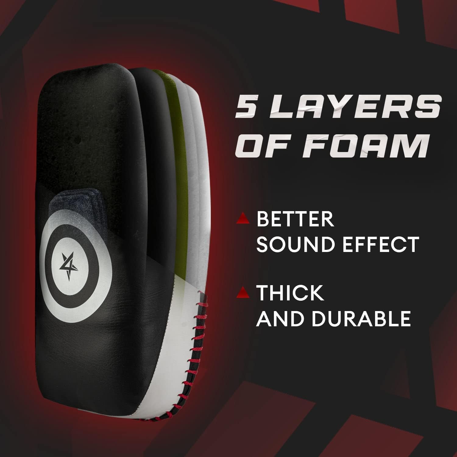 Yes4All Thick Boxing Strike Curved Thai Pad MMA Strike Kick Shield, Coaching Padding for Sparring for Kickboxing & Self Defense - Sold in Pairs