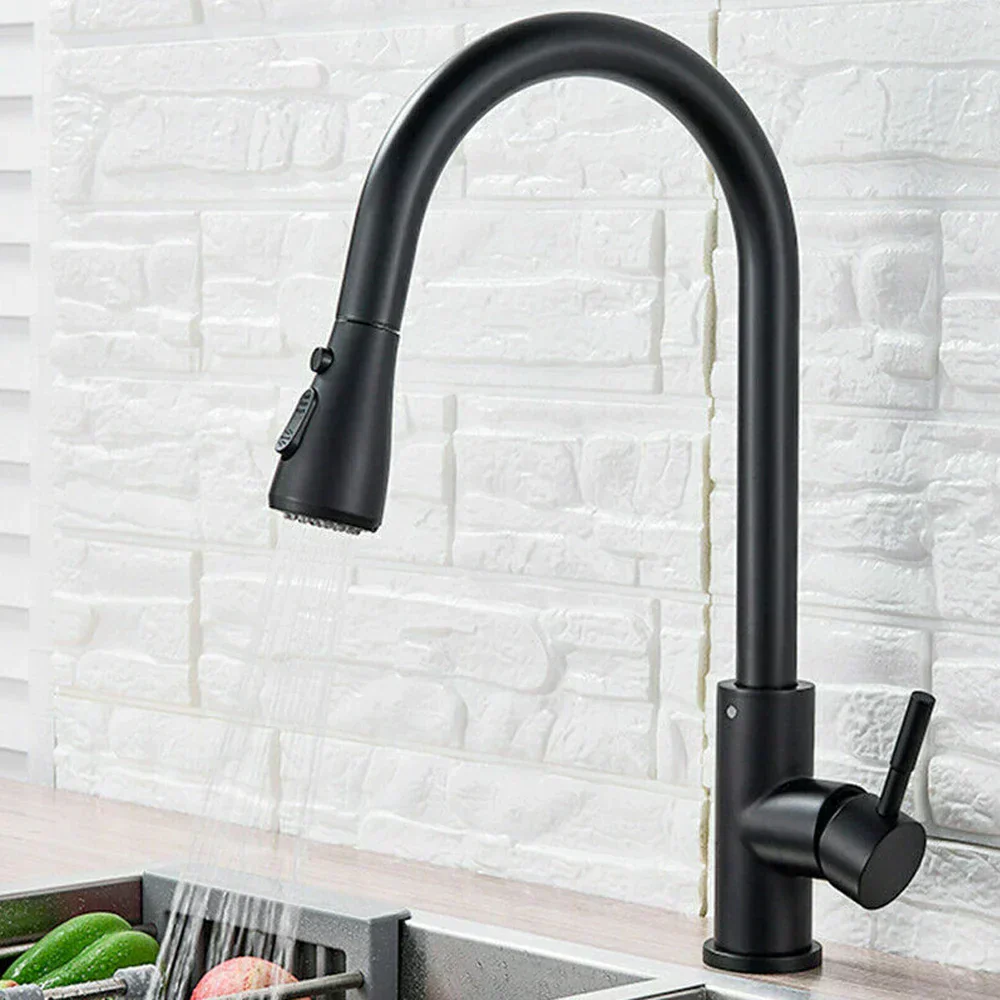 High-Arc Kitchen Faucet With Pull-Out Sprayer For Flexible Cleaning