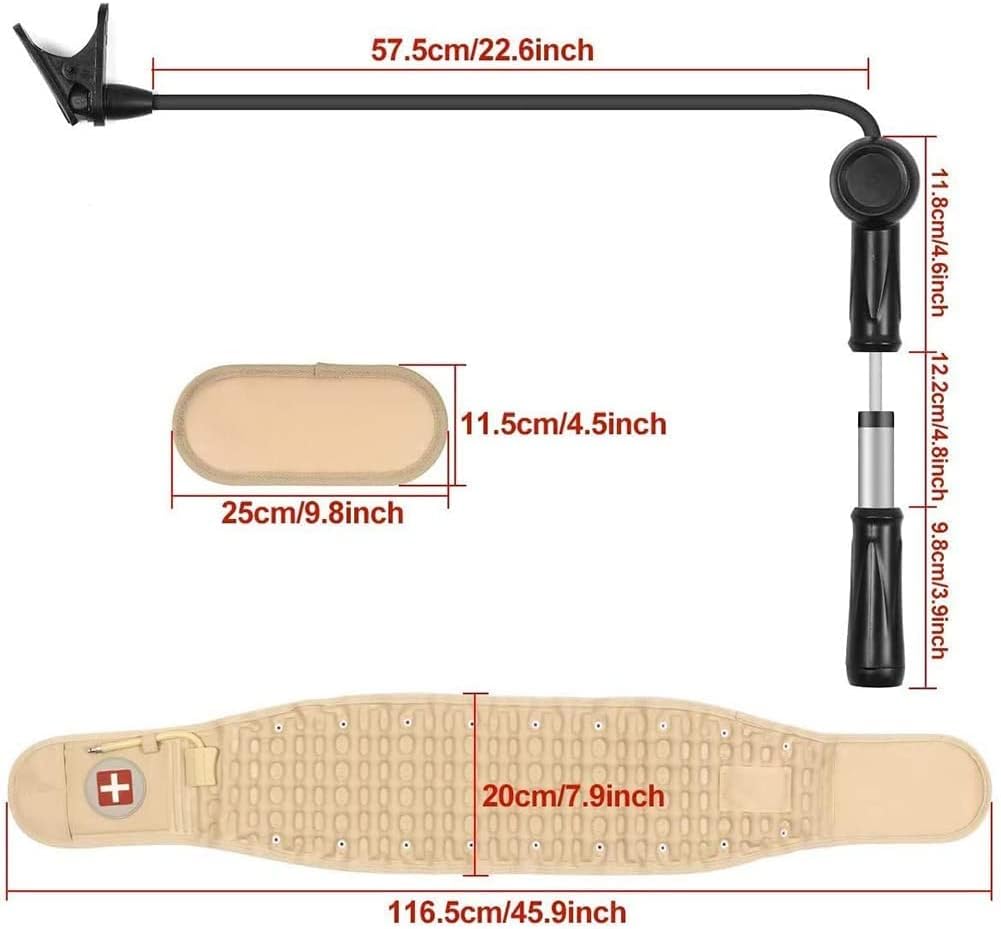 Lumbar Support Decompression Belt, Inflatable Back Brace- Spinal Air Traction Device Back Pain Relief for Degenerative One Size Fits Waist Less Than 50 Inches 22.3.24