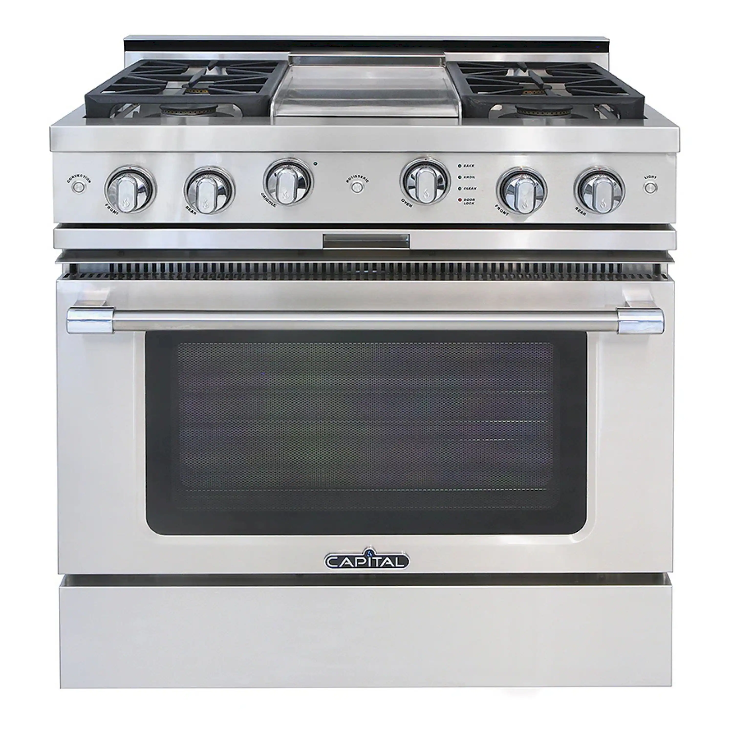 Capital 36-Inch Classic Chef Gas Range in Stainless Steel with 4 Sealed Burners & Griddle (MCR362G2)