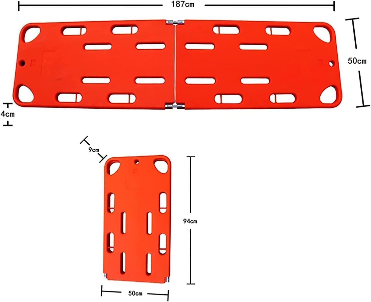 Water Rescue Stretcher Spinal Folded Rescue Stretcher Immobilization Strapping First Responder Backboard with Head Bed and Neck Brace Portable Swimming Pool Life Board Stretcher