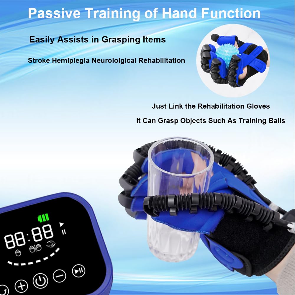 Hand Rehabilitation Robot Gloves,Stroke Hemiplegia Recovery Equipment,with USB Chargeable and Strength Adjustment