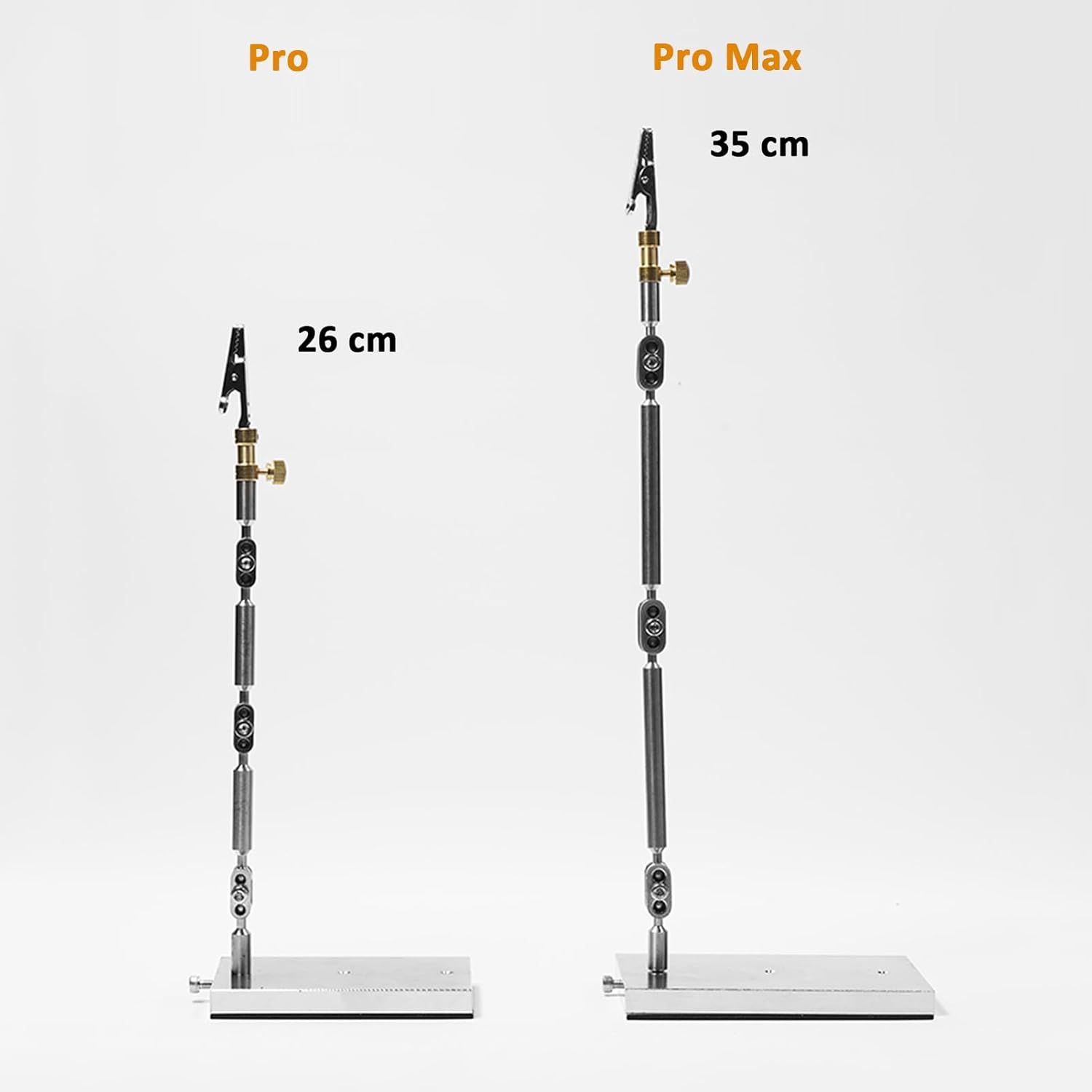 Stop-Motion Adjustable Figure Clamp - Stainless Steel, Square Base, Flexible Arm(Size:Pro Max - 7 Connector)