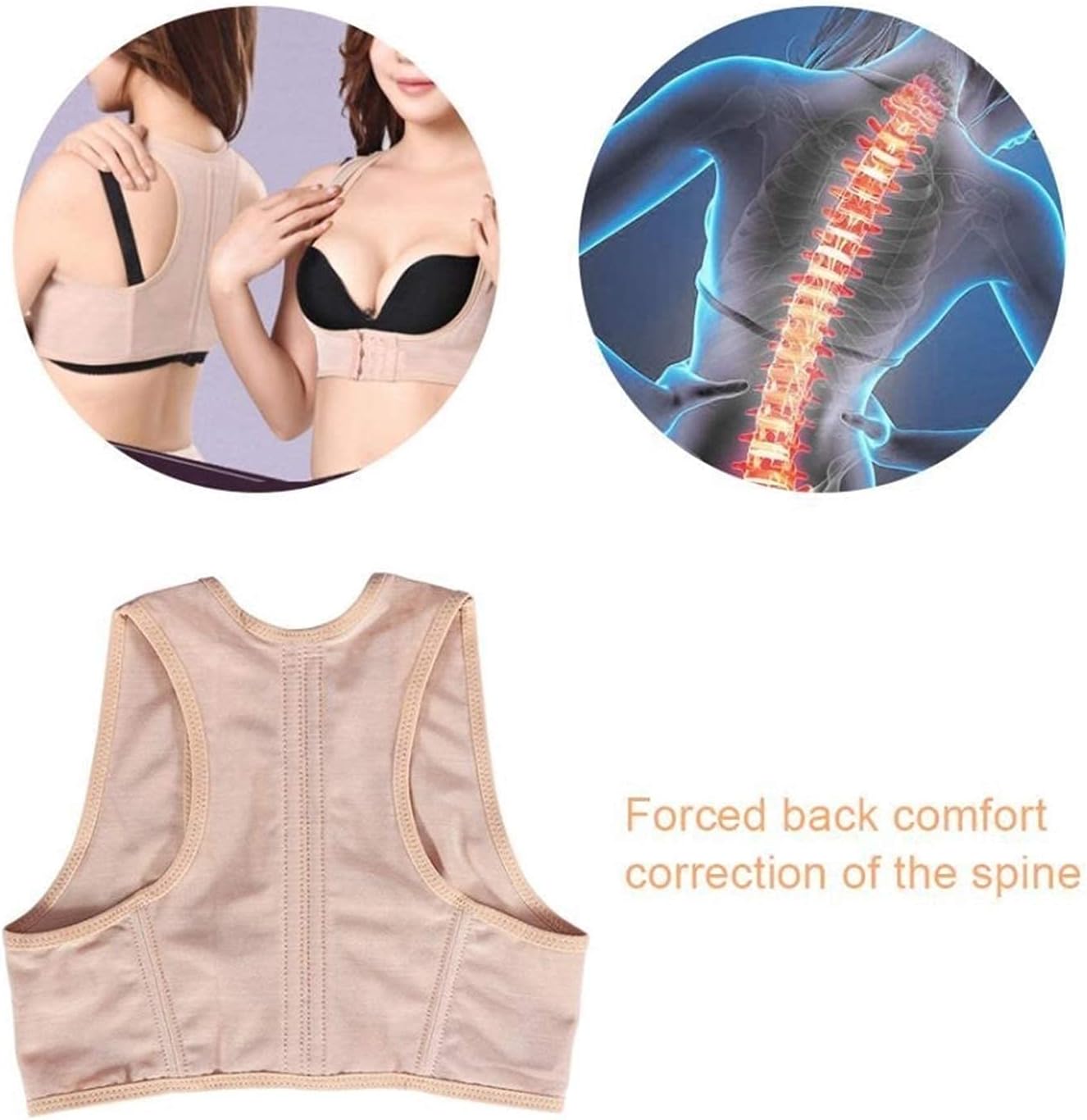 Adjustable Lady Back Corset Brace Humpback Correction Band Beauty Chest Shaper Support Belt Women Bust Lift Posture Corrector,L,