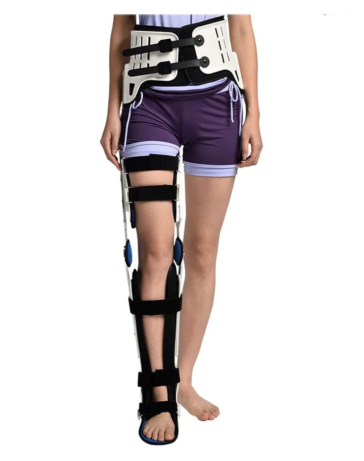 Portable Knee Orthosis Support Joint Stabilizer Multifunctional Hinged Hip Knee Ankle Foot Support Brace For Fracture Fixed Guard Splint Leg Protector (Left)