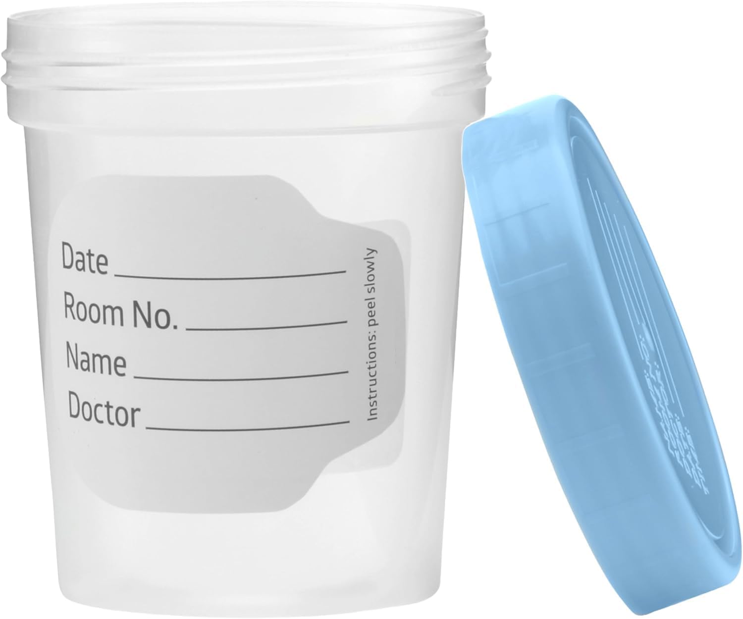Vakly Specimen Cups with Leak Proof Screw on Lids - 4oz Clear Non-Sterile Urine Sample Jars - Containers for Safe Pee, Stool, Semen Sample Collection for Testing (500)