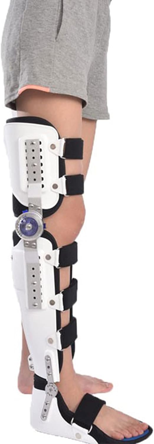 Knee Orthosis Support Joint Stabilizer, Hinged Knee Brace Ankle Foot Orthosis Brace Fixed Thigh Knee Joint Ankle Foot Spport and Ankle Fixator (Right Leg
