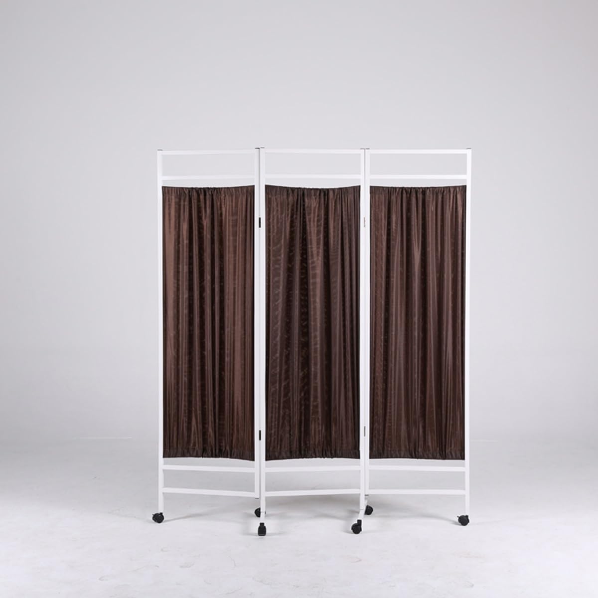 Medical Privacy Screen on Wheels Foldable Medical Room Divider Sturdy Lightweight Privacy Screen for Clinic Hospital Dressing Room Beauty Salon(Brown,3 Panel)
