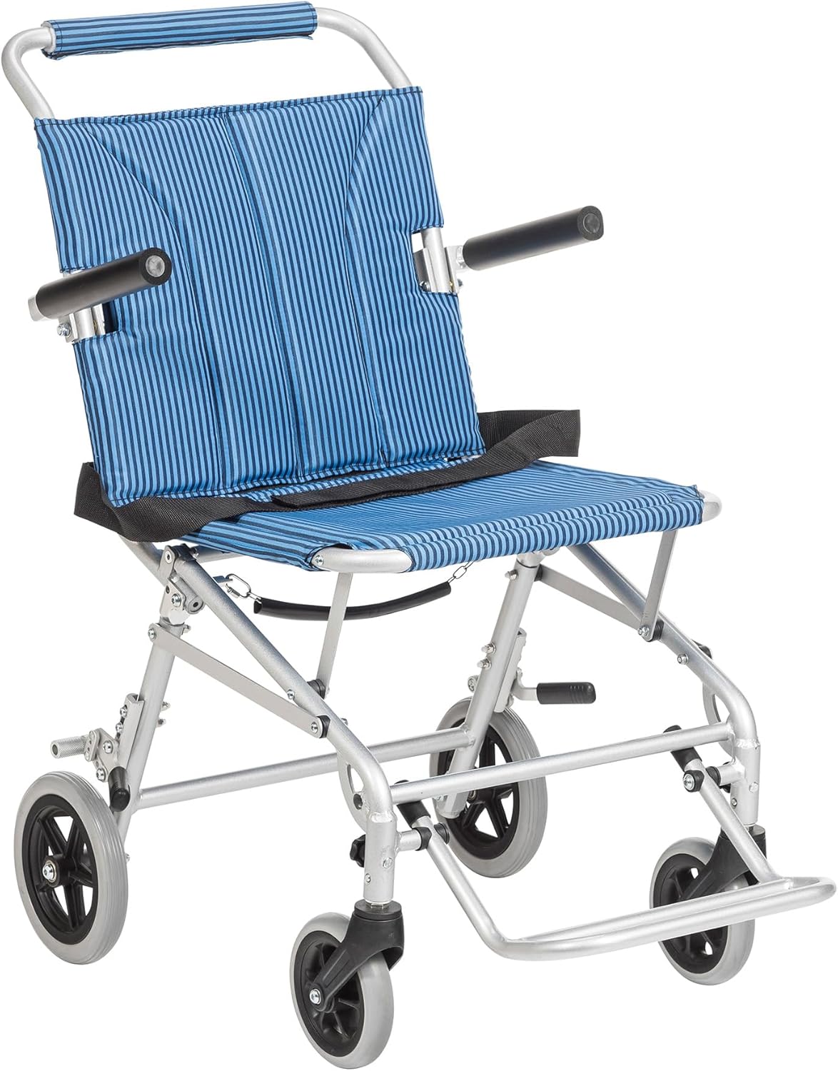 Drive Medical Lightweight Folding Transport Wheelchair With Carry Bag & Flip-Backs Arms