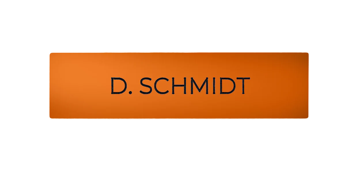 DoorBird Nameplate for One Call Button D21X  in Pure Orange, RAL 2004 - Individual Engraving