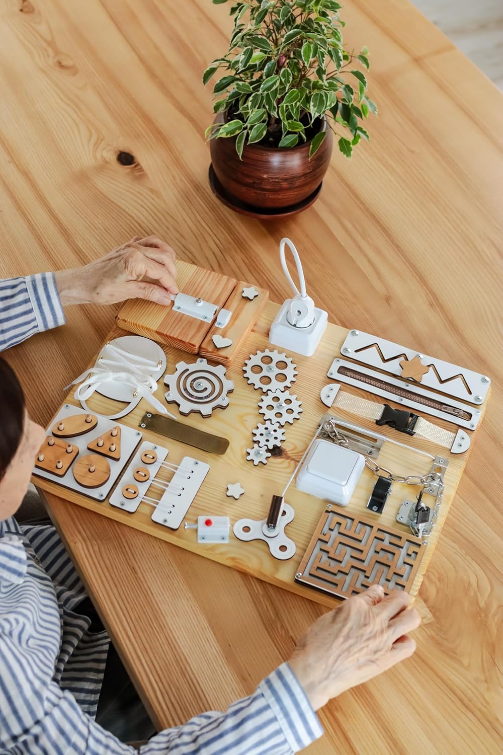 Fidget Toy Adult Dementia Activities, Occupational Therapy Gifts, Sensory Activity Busy Board, Alzheimer Down Syndrome Autism Wooden Toys
