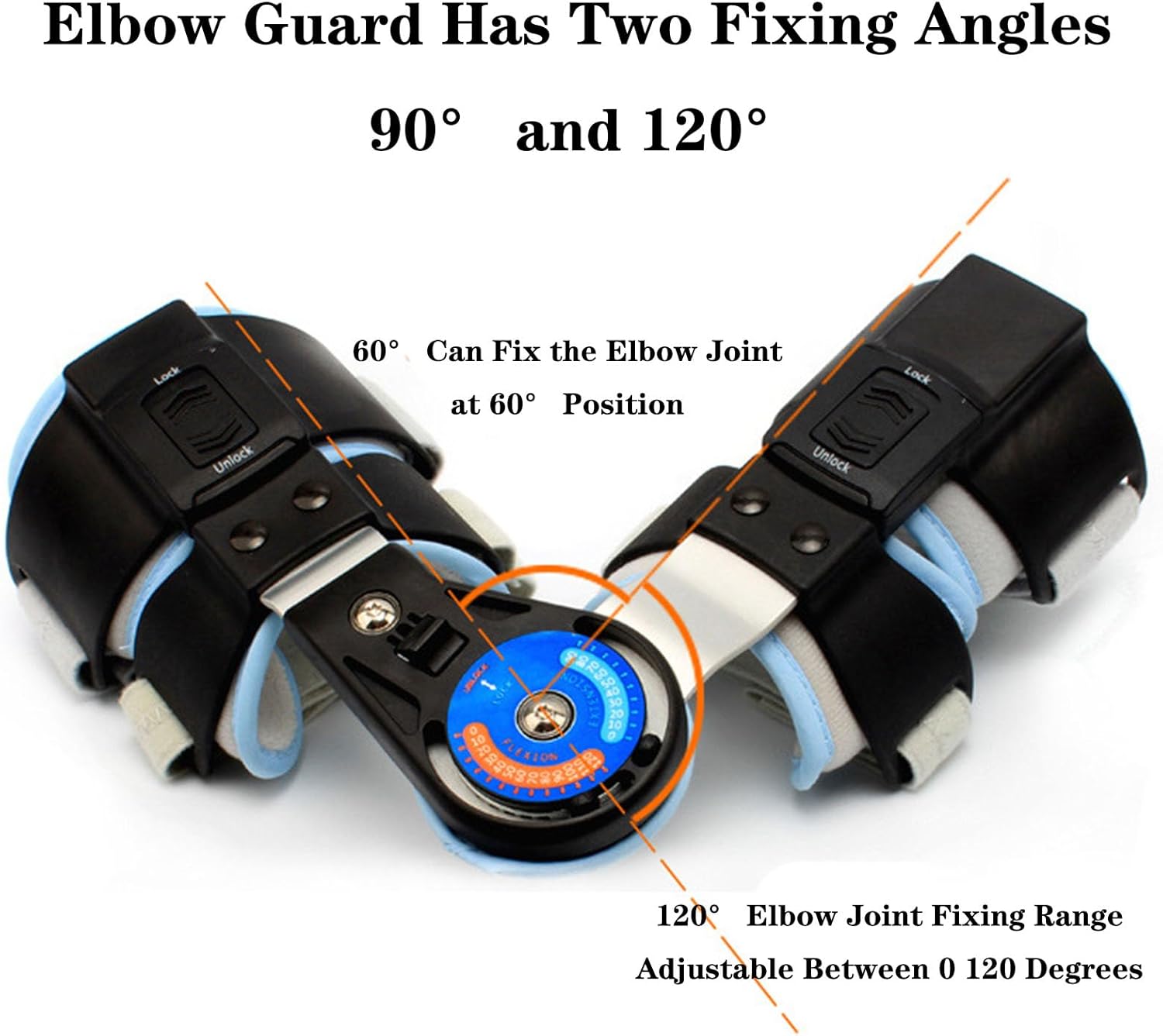 Hinged Elbow Brace Post Elbow Brace with Strap Adjustable Elbow Immobilizer Injury Recovery Support Arm Sling for Strap Men Women Surgery Injury Recovery Pain Relief,Left-Right