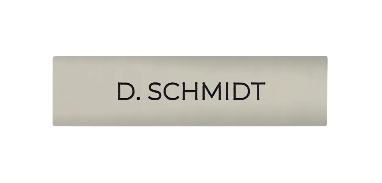 DoorBird Nameplate for One Call Button D21X  in Grey White, RAL 9002 - Individual Engraving