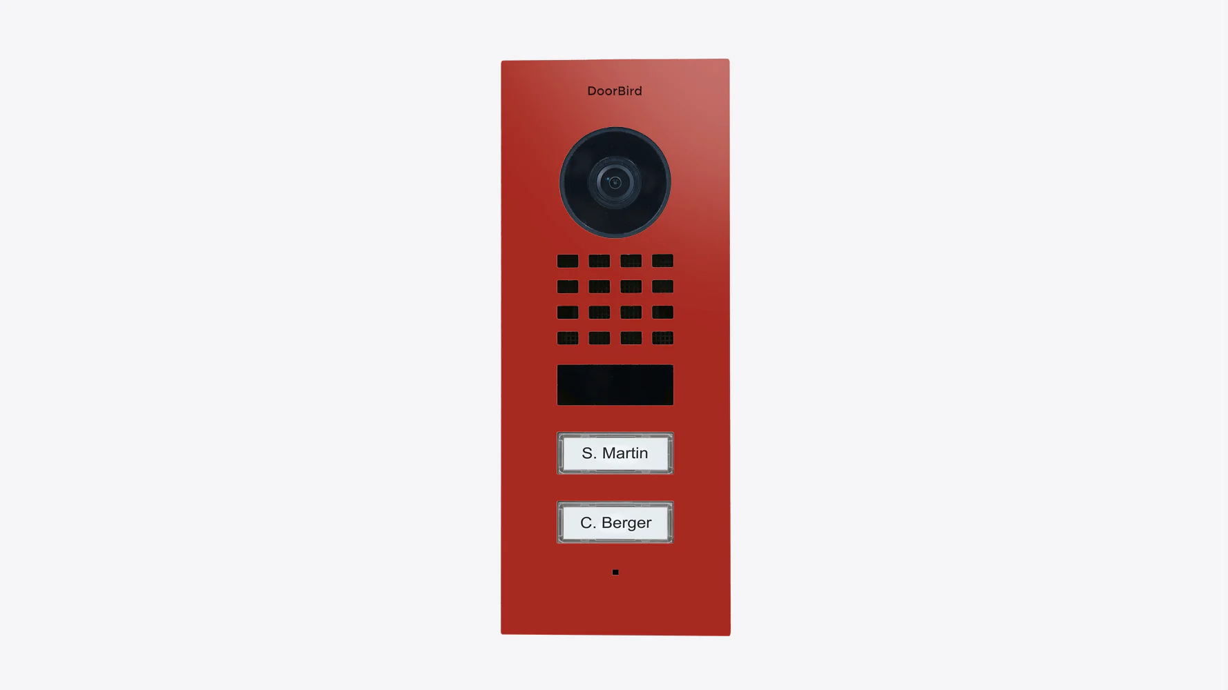 DoorBird D1102V Flush-Mount IP Video Door Station in Flame Red, RAL 3000