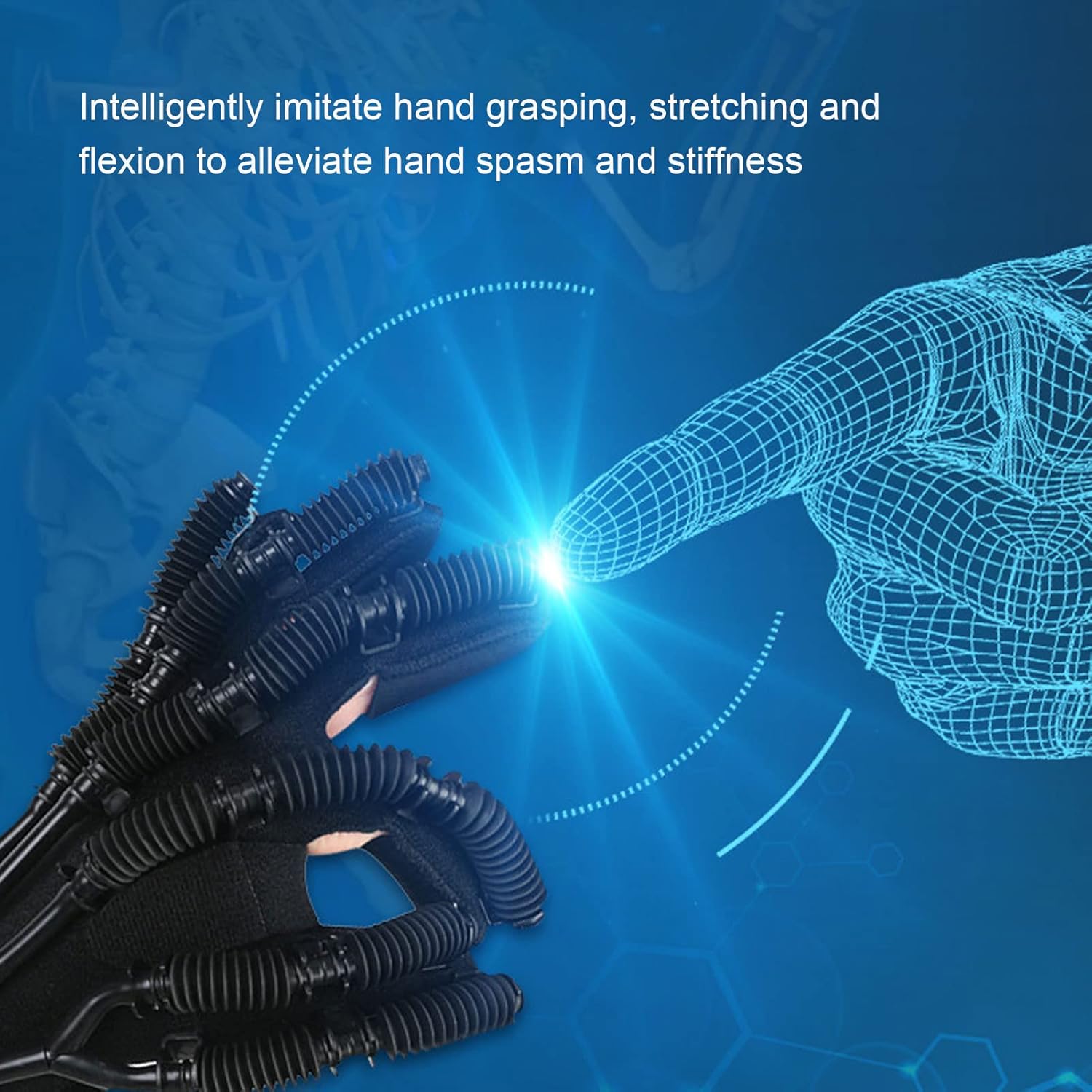 Training Stroke Hand Splint, Rehabilitation Robot Gloves Right Side Multiple Modes Easy Use for Home Hospital (S)
