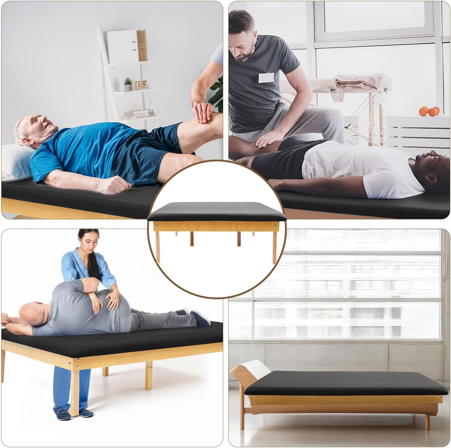 Physical Therapy Table Exercise Table 72 x 53 x 18 Inches Wide Portable Massage Physical Massage Tables with Mat Treatment Equipment for Home, Bariatric, Seniors Exercise, Fitness, Pilates