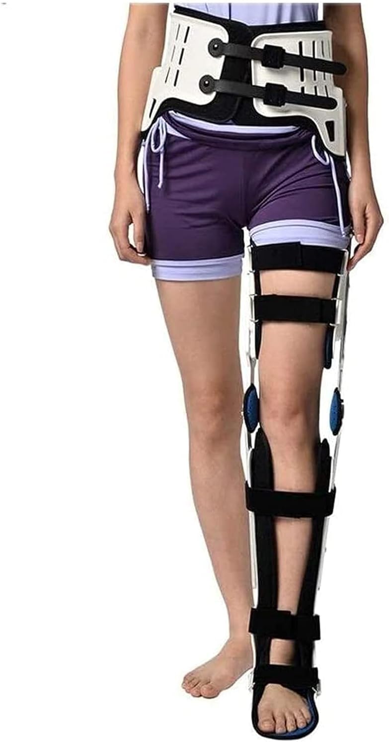 Adjustable Hip Joint Fixation Bracket, Knee Support Brace,Hip Knee Ankle Foot Orthosis Leg Fracture, Lower Limb Paralysis, Hip Walking Fixed with Walking Boots Brace Knee Surgery One Size