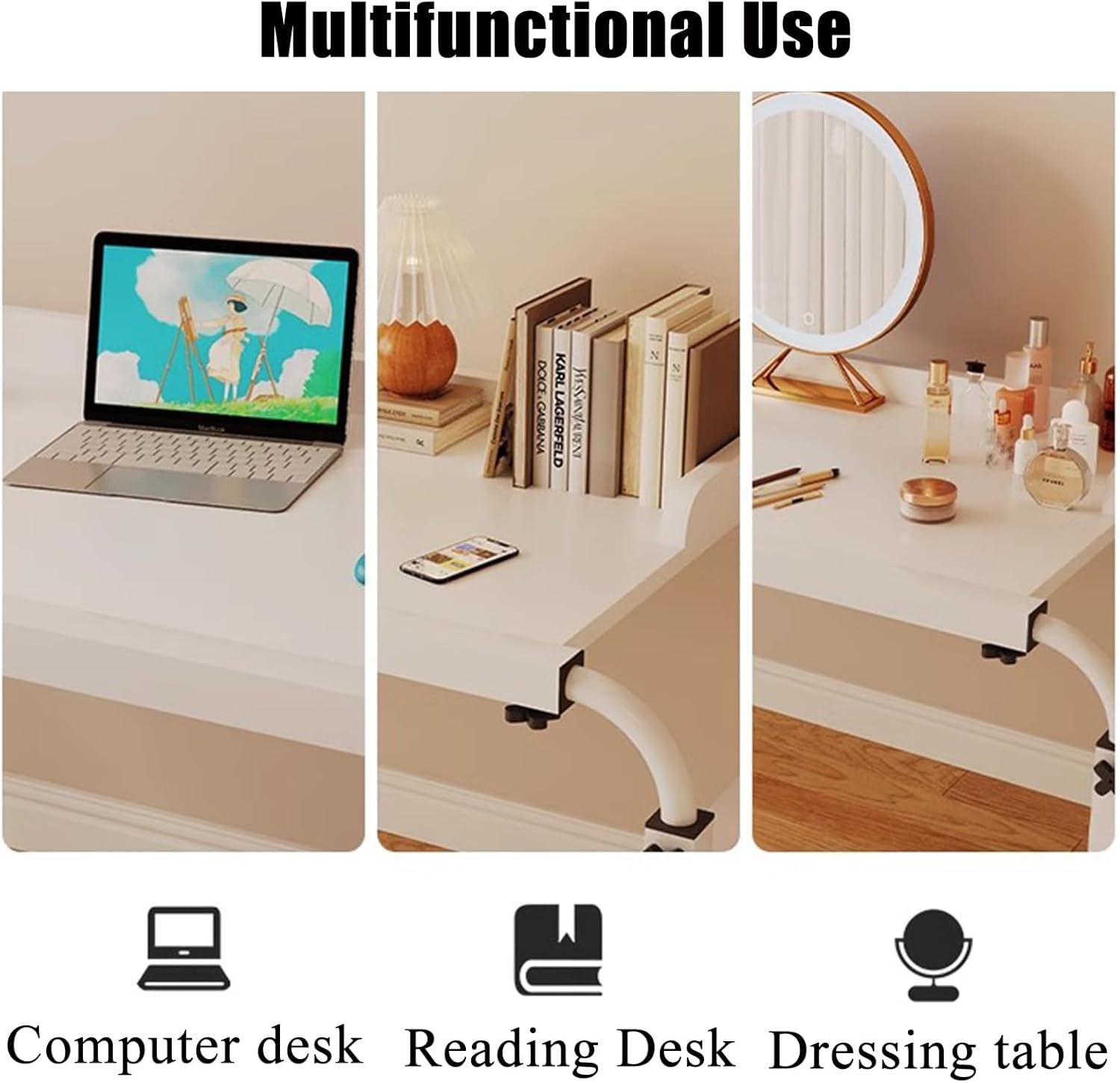 Adjustable Overbed Table with Wheels - Adjustable Height and Length Overbed Table Queen Size Mobile Bed Desk for Hospital and Home use,350lbs Weight Capacity,Black-140-230cm(55.1-90.6in)