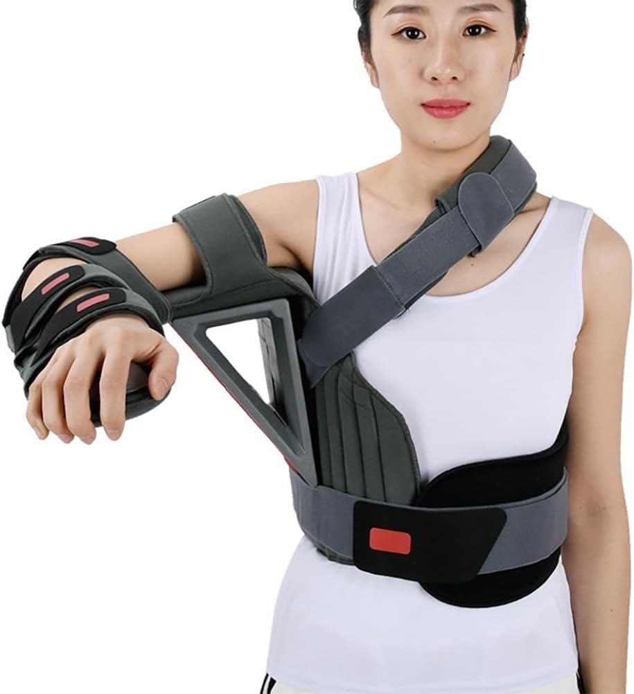 Shoulder Orthosis Immobilizer Shoulder Abduction Fixation Brace The Angle Length Can Be Adjusted Ergonomic Design Triangular Solid Support for Postoperative Fixation of The Joint(Right Hand)