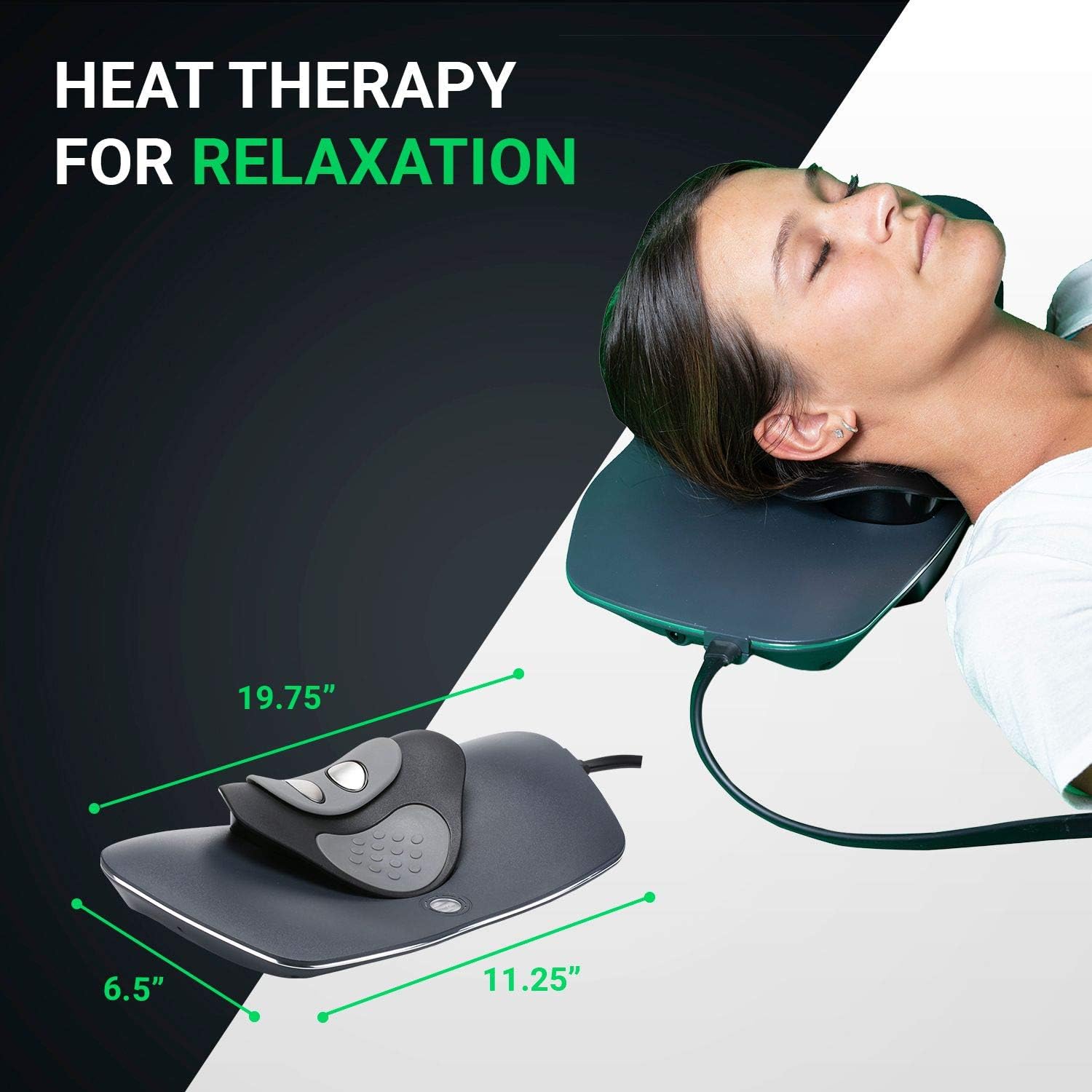 Neck Traction with Heat Therapy by Dynamic Wedge Cervical - Automatic Device, Multi-Function Programs, Adjustable Temperature - Neck Pain Relief, Stretcher