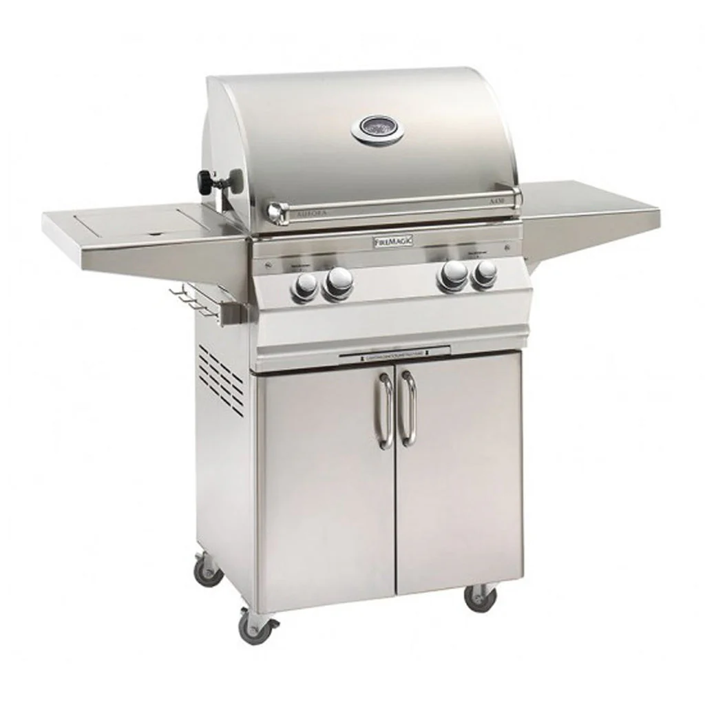 Fire Magic Aurora A430s 29 1/2-Inch Propane Gas Freestanding Grill with Backburner, Rotisserie Kit and Analog Thermometer (A430S-8EAP-61)