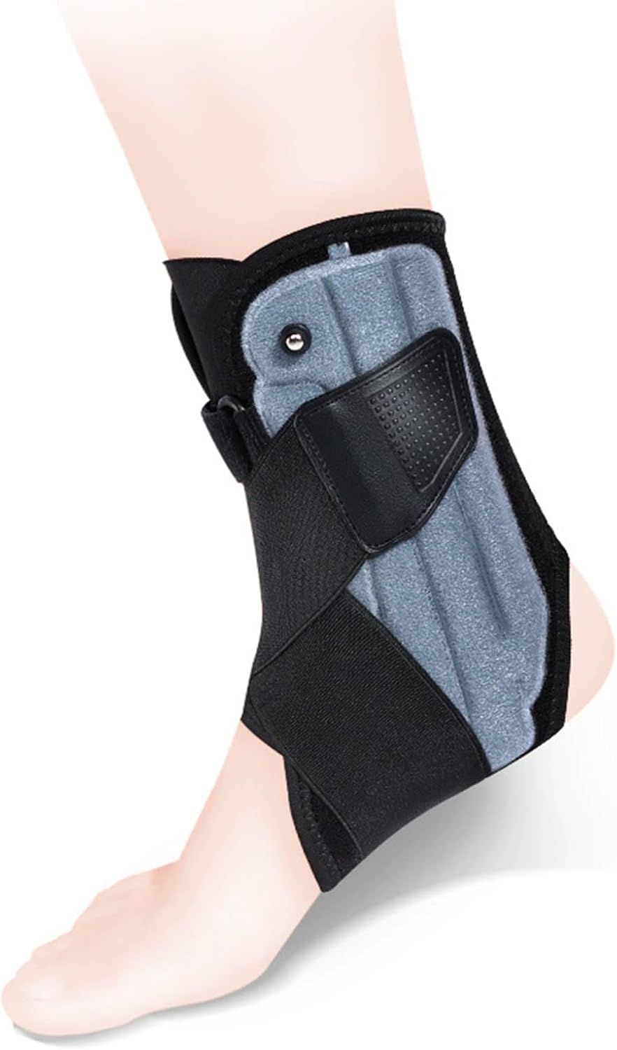 SFKLYU Ankle Orthosis Splint Support, Dual Forefoot Support Plates with Comfortable Inflatable Airbag, Adjustable AFO Ankle Brace, Fits Women & Men