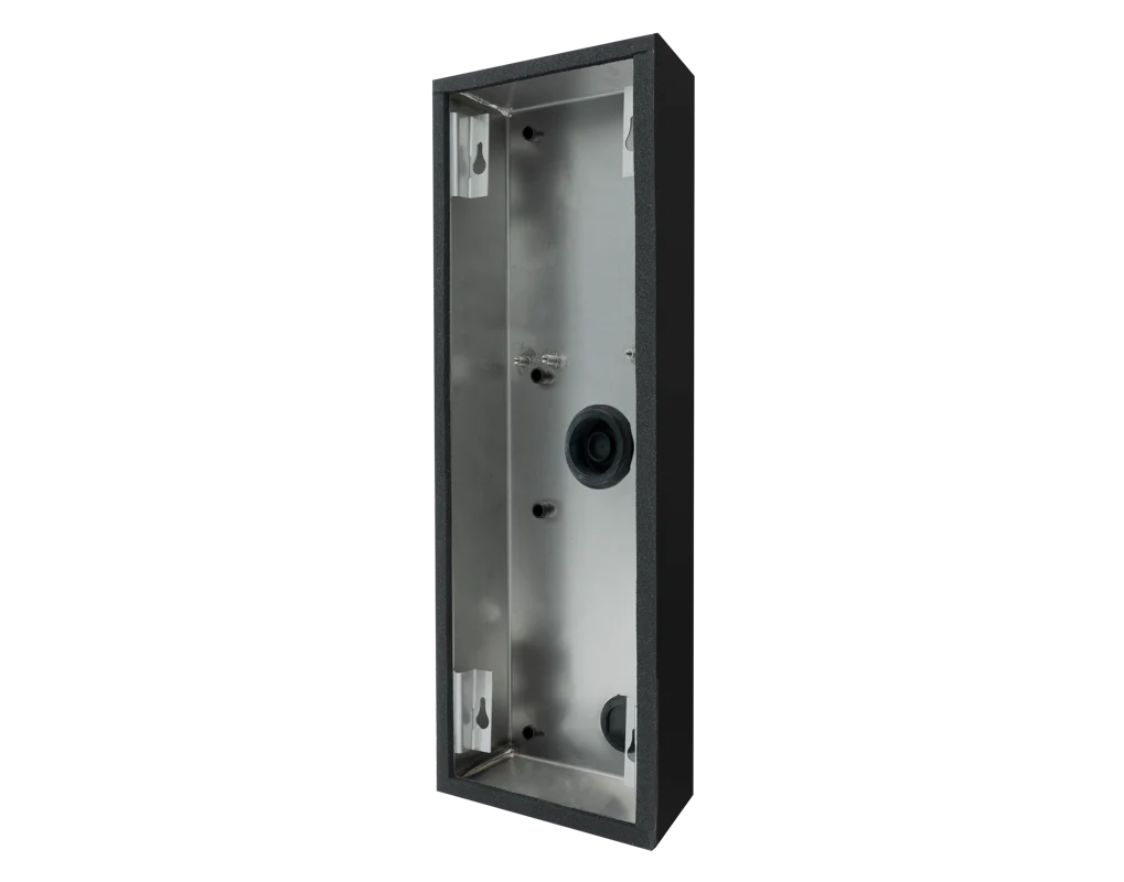DoorBird D2101KV, D2102FV Fingerprint 50, D2102FV EKEY, D2101FV EKEY Sline, D2102FV EKEY Sline Surface-Mounting Housing Backbox in Graphite Black