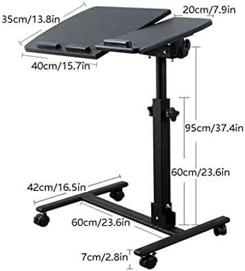 Tiltable Tabletop Bedside Workstation Laptop Desk,Height Adjustable Overbed Table with Wheels – Lightweight Medical Bedside Table for Hospital and Home Use, Ideal for Standing Desk Function