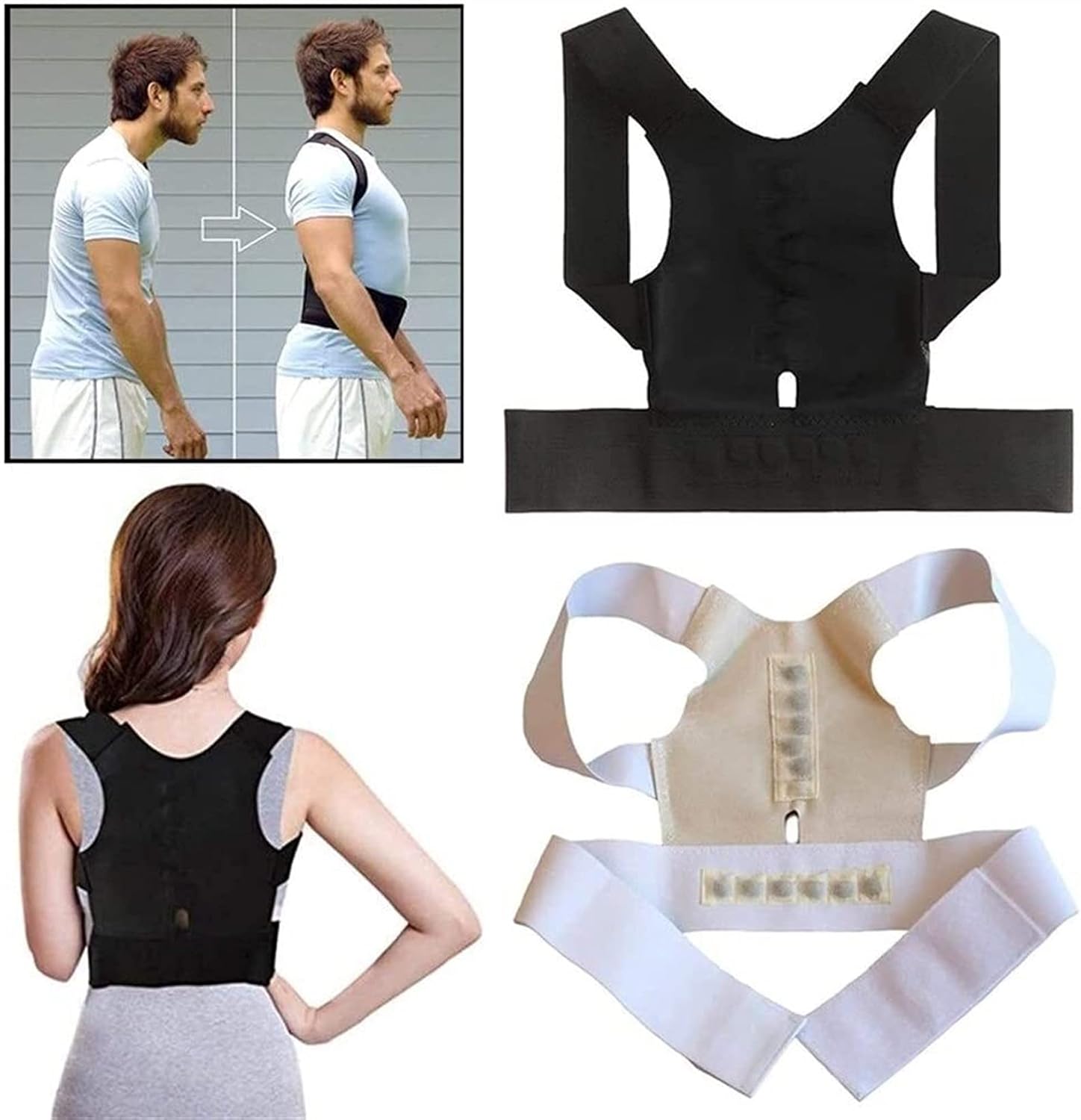 Posture Corrector for Men and Women Back Brace Waist Trimmer with Lumbar Support Adjustable Breathable Back Support for Improving Posture,