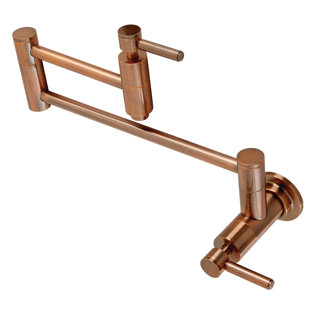 Kingston Brass Concord Wall Mount Pot Filler Faucet, Antique Copper (KS810DLAC)
