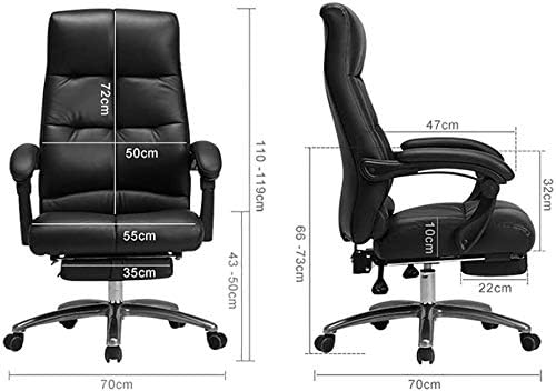 Executive Swivel Adjustable Swivel Office Desk Chair with Armrests Lumbar Support Desk Ergonomic Chair Chairs Degree Large Angle Reclining Office Leather Swivel Chair Boss Computer