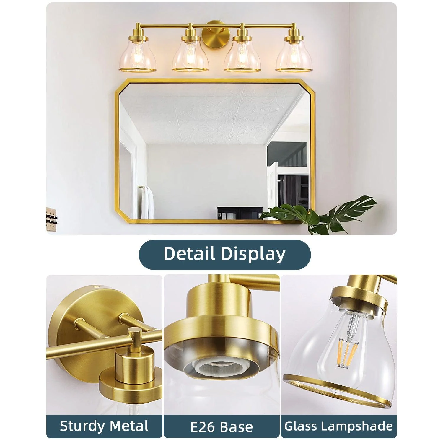 Parrot Uncle Hermosa Modern 4-Light Bathroom Vanity Light