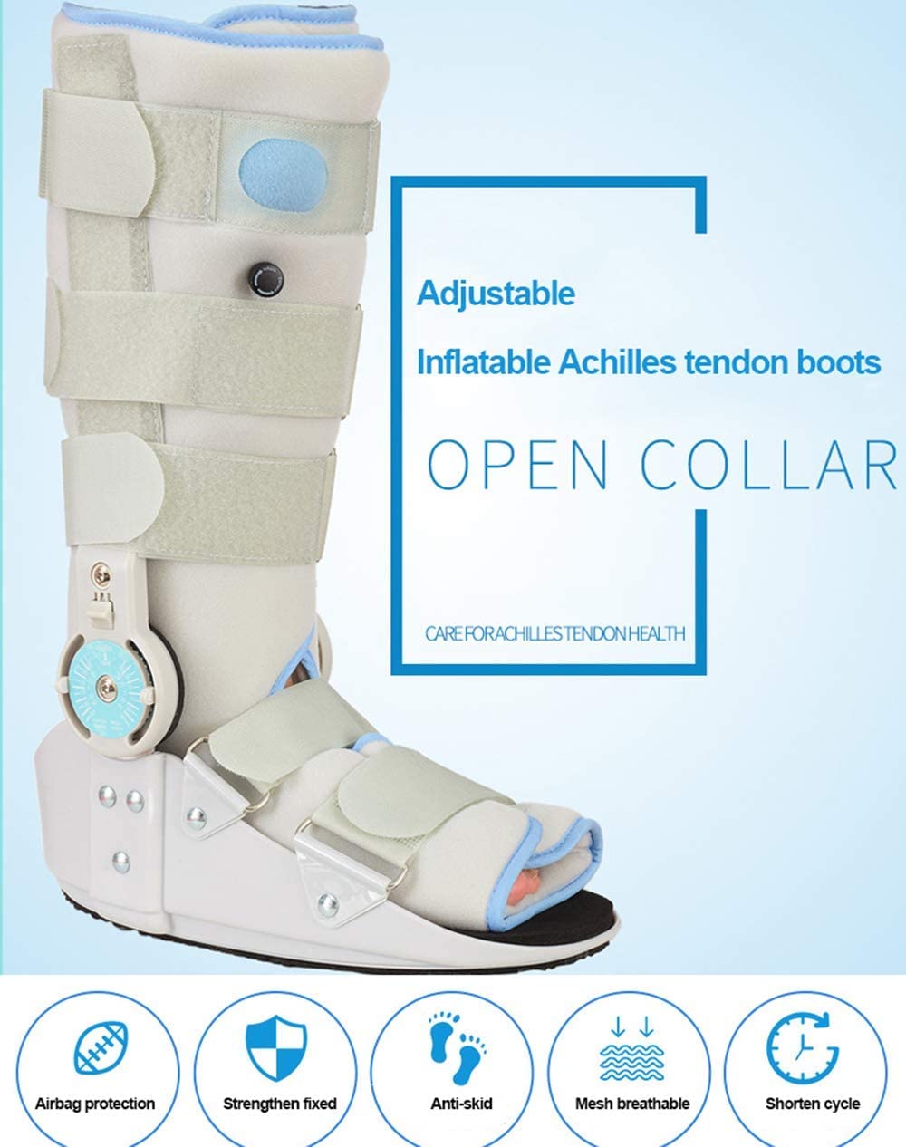 Walker Boot Medical Boot Fracture Boot Orthotic Foot Brace for Foot Ankle Fractures Sprains Plantar Fasciitis Achilles Tendinitis Pain Relief Ankle Boot (Size : Large)