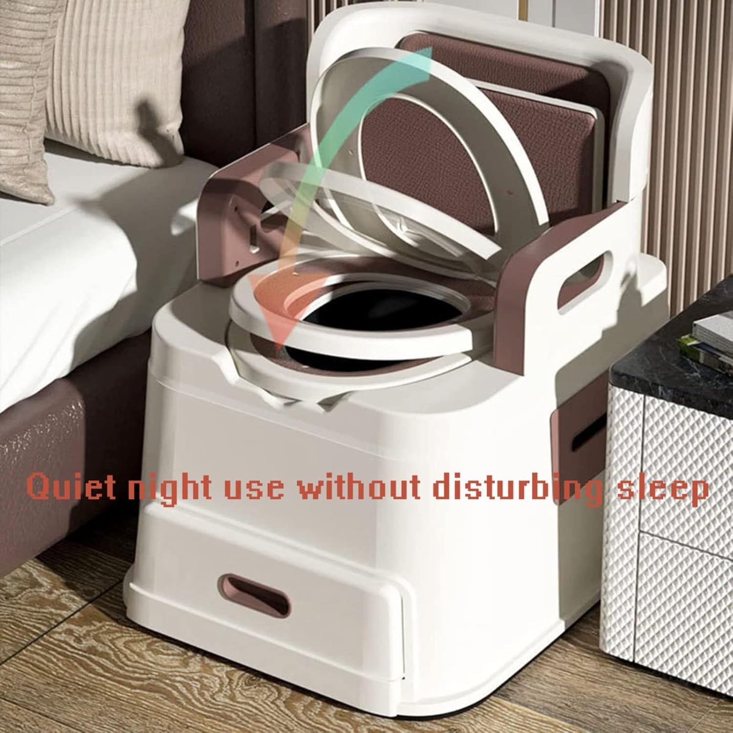 Bedside Commodes Bedside Toilet Commode Chair Anti-Slip and Anti-Rollover Portable Toilets for Home Use Suitable for People with Disabilities The Elderly Others Sturdy and Beautiful Blue